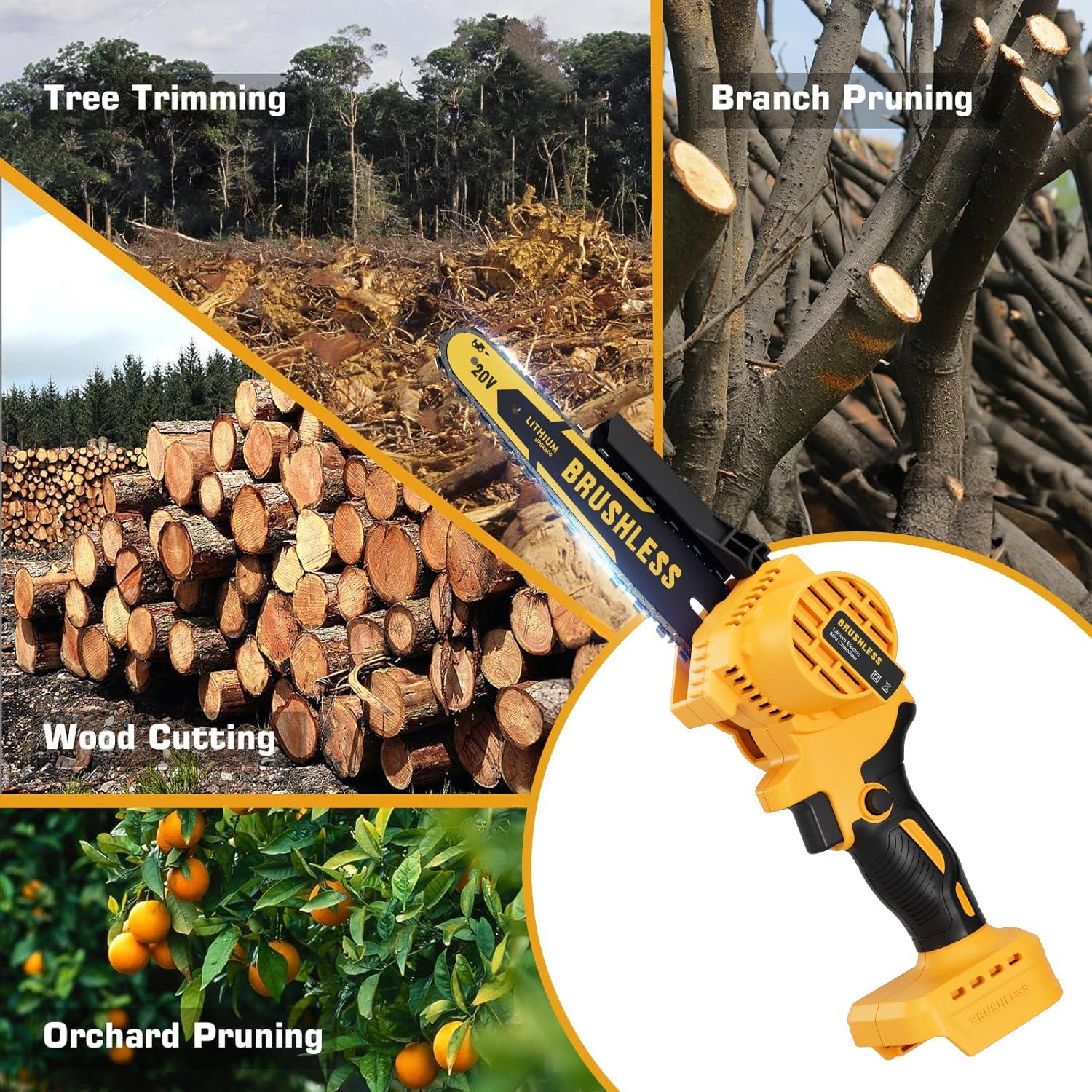 Cordless Mini Chainsaw 8 Inch for Dewalt 20V MAX Battery Powered (NO Battery), Electric Chainsaw, Cordless Hand Chainsaw, Portable Small Rechargeable Pruning Chain Saw for Wood Cut Tree Trimming - Image 7