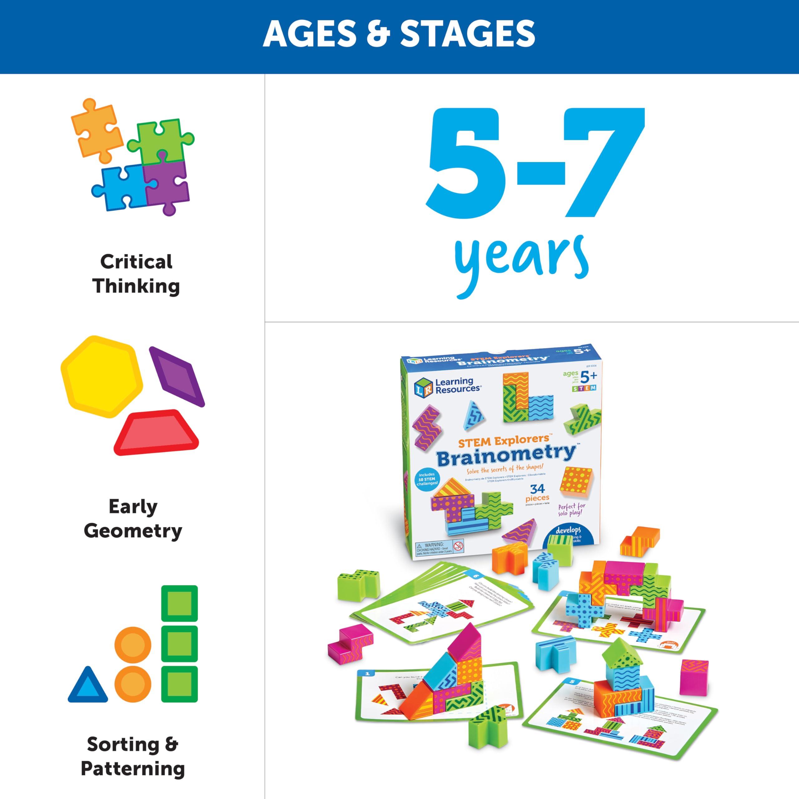 Learning Resources STEM Explorers Brainometry - 34 Pieces, Ages 5+ STEM Toys for Kids, Brain Teaser Toys and Games, Kindergarten Games,Back to School - Image 4