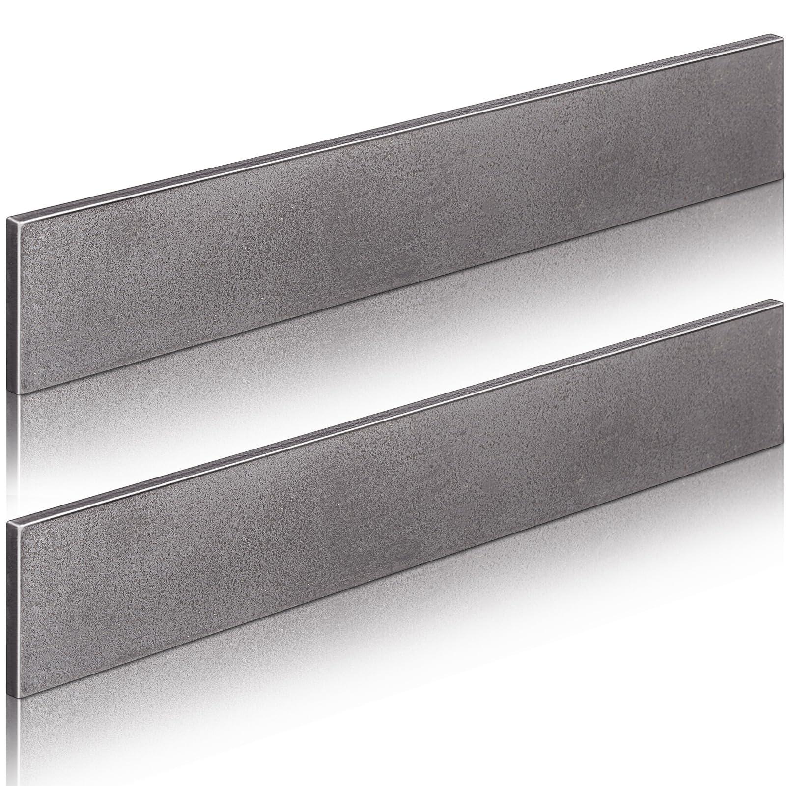 Hicarer 2 Pcs 2 x 1/4 x 12 Inch Steel Flat Bar Metal Stock Hot Rolled Steel Plate Solid Plain Metal Flat Bar Stock - Image 1