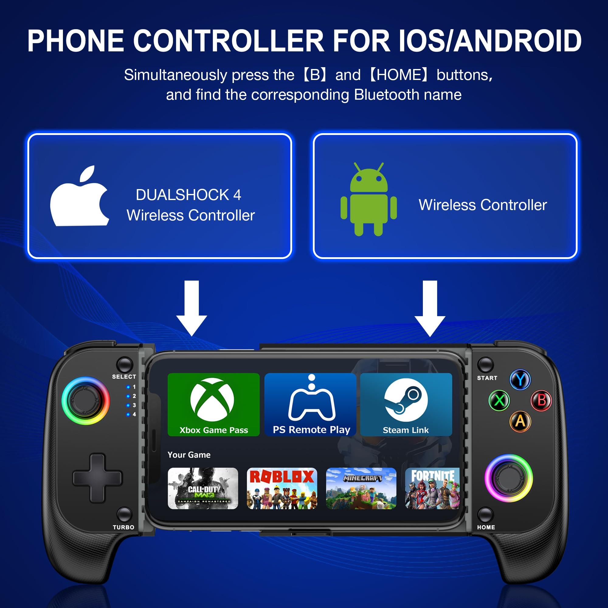 AXYBCOOL Mobile Game Controller for iphone/Android, Wireless Phone Controller with Phone Case Support, Gaming Controller Support Xbox Game Pass, PlayStation, Steam Link,Minecraft - Image 2