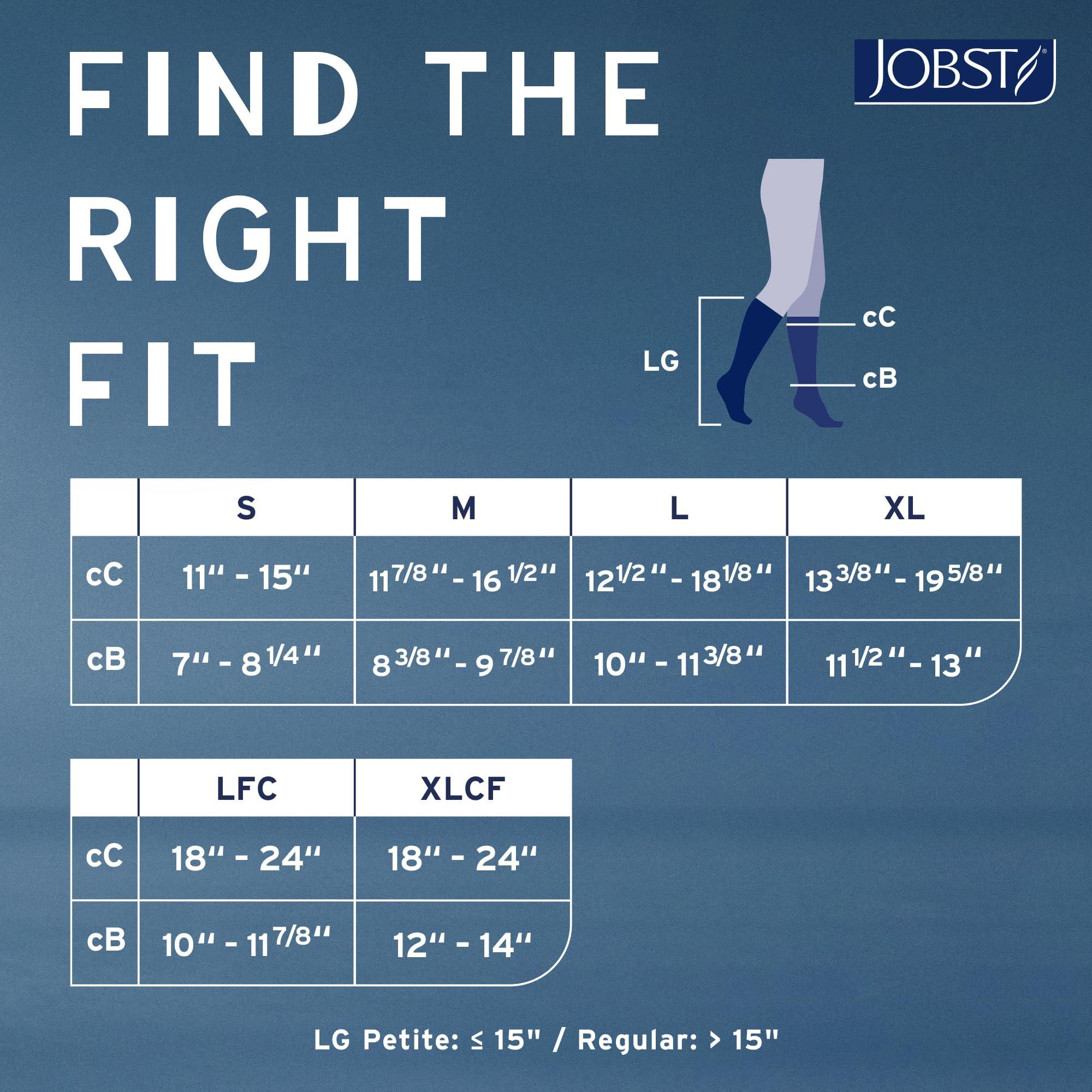JOBST Relief Knee High Graduated Compression Socks, 15-20 mmHg - Comfortable Unisex Design - Closed Toe, Black, X-Large Full Calf - Image 5