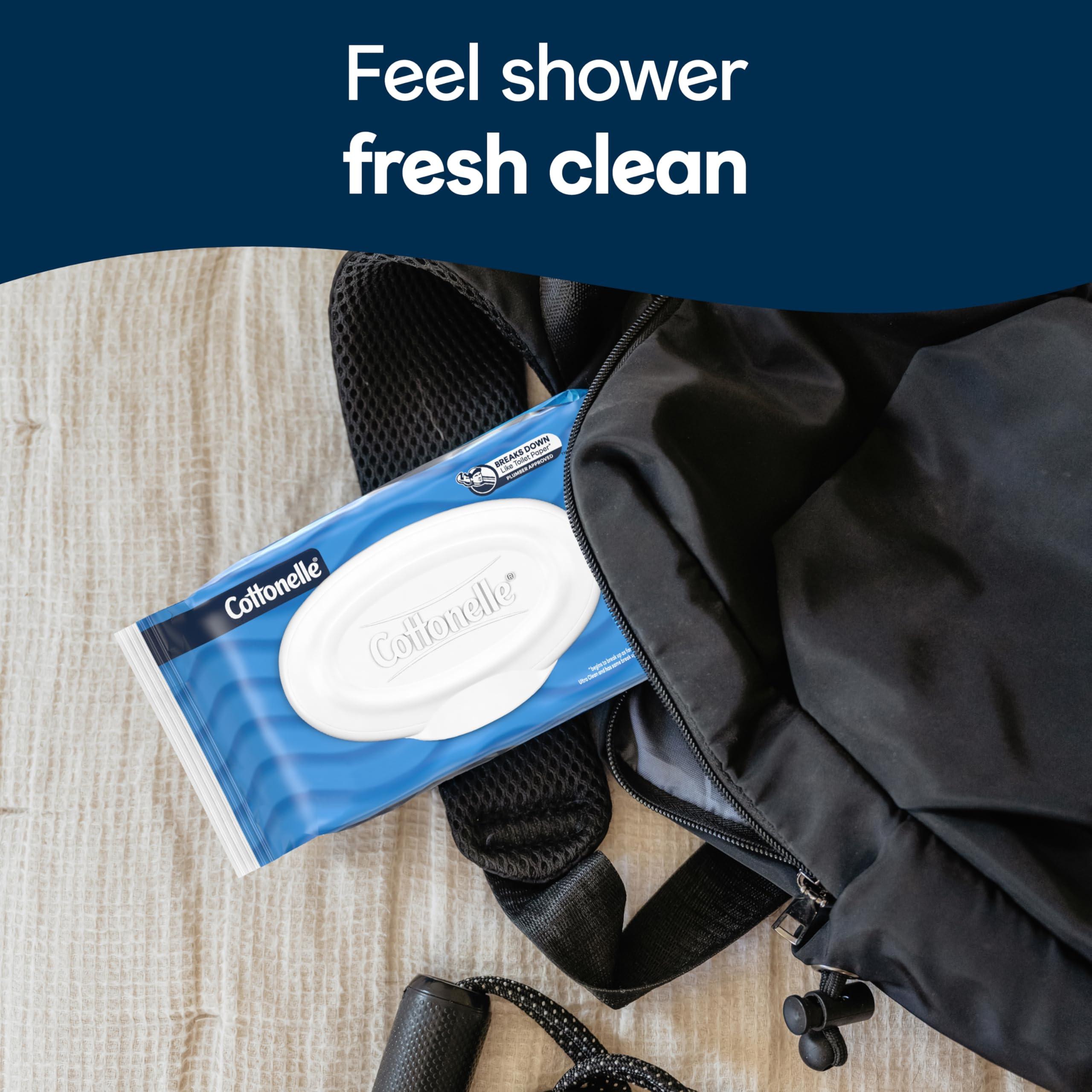 Cottonelle Fresh Feel Flushable Wet Wipes, Adult Wet Wipes, 8 Flip-Top Packs, 42 Wipes Per Pack (336 Total Wipes), Packaging May Vary - Image 7
