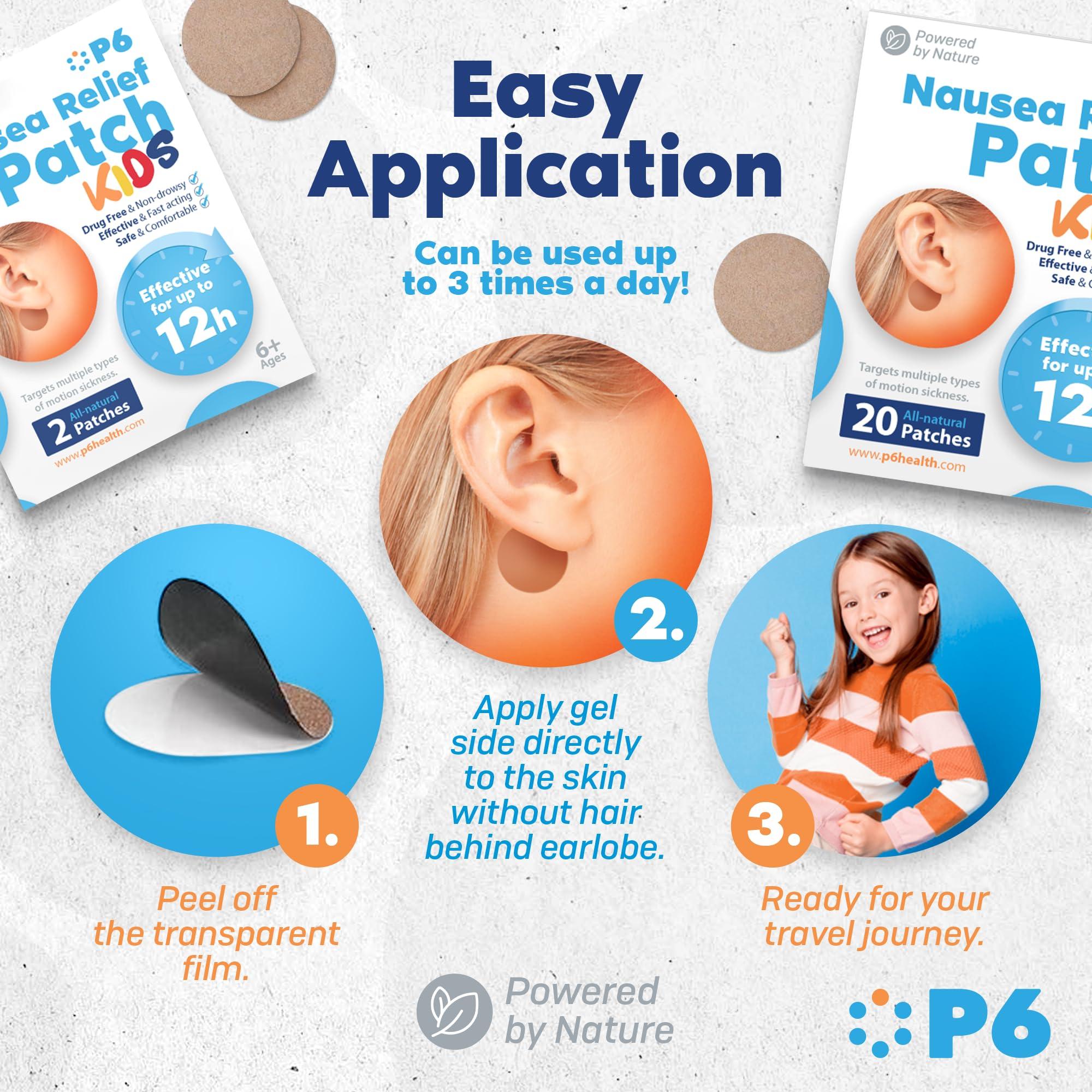 P6 Motion Sickness Patches for Kids - All Natural Sea Sickness Patches for Cruise and Car - Non Drowsy Motion Patch for Children - Safe Motion Sickness Patch for Travel - Image 7