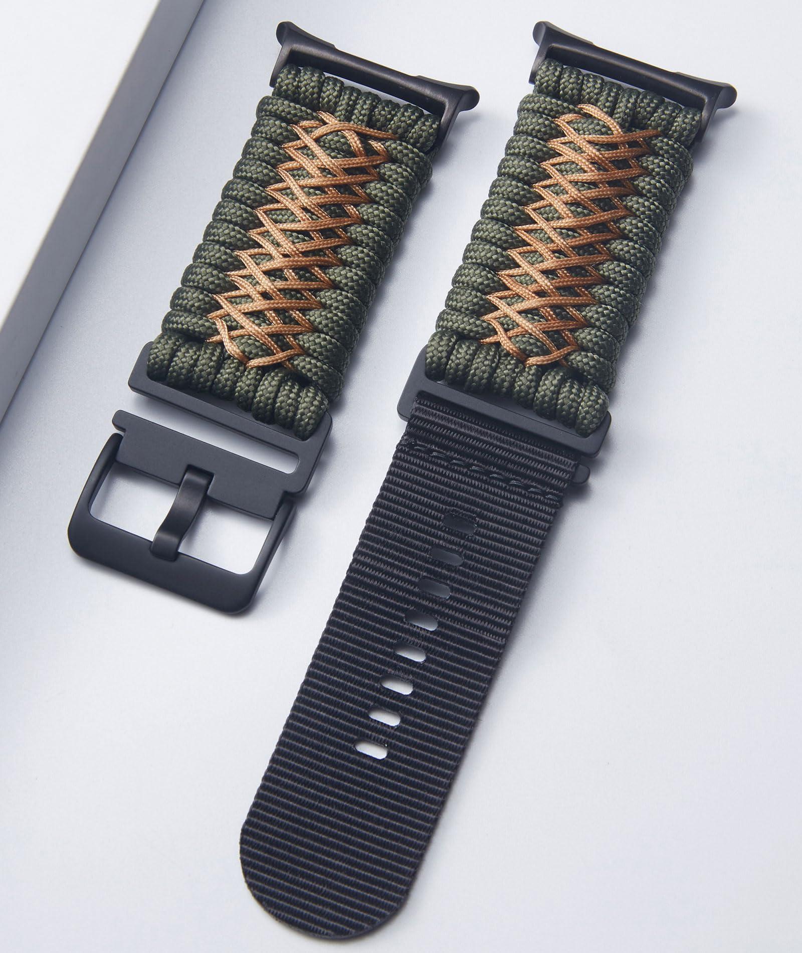 BINLUN Watch Bands Compatible with Samsung Galaxy Watch Ultra 47mm Smartwatch Replacement Band Braided 550 Paracord Nylon Sport Strap for Men Women - Image 2