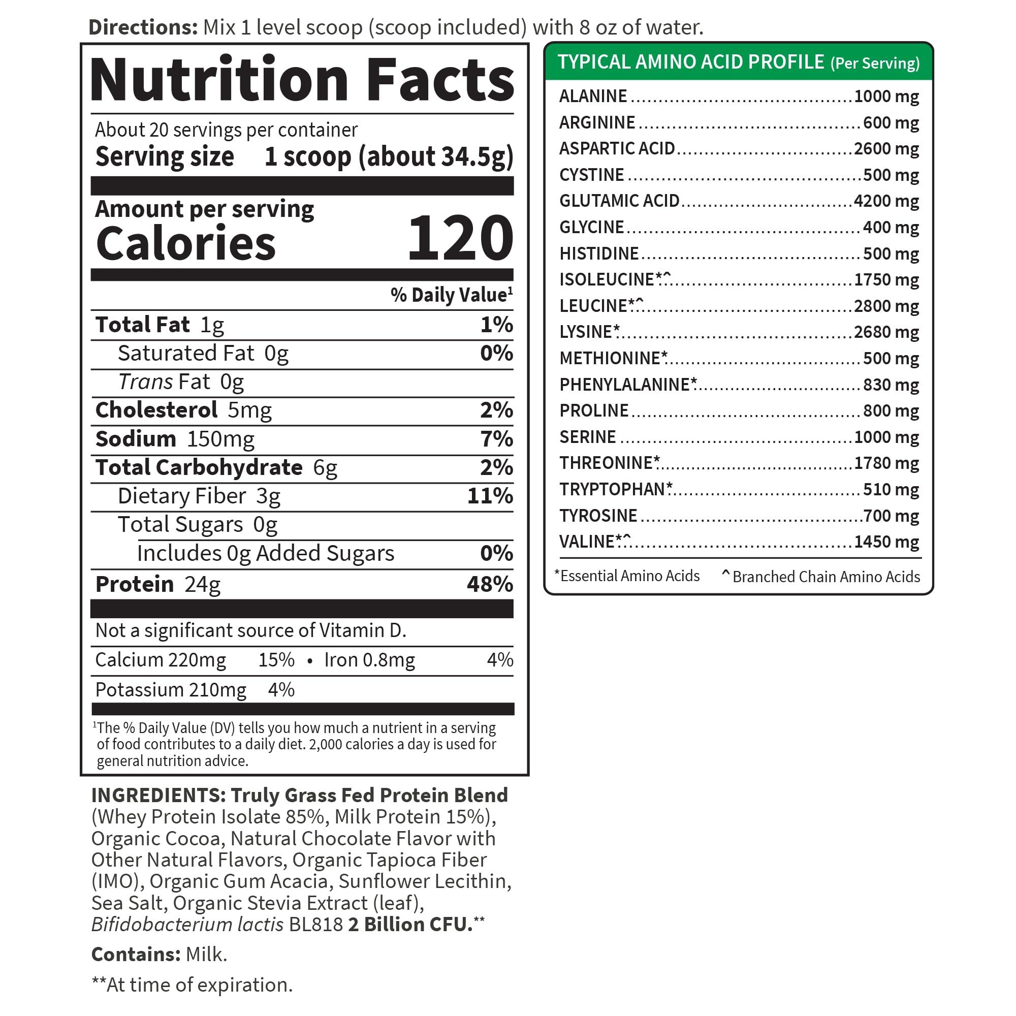 Garden of Life Sport Whey Protein Powder Chocolate, Premium Grass Fed Whey Protein Isolate Plus Probiotics for Immune System Health, 24g Protein, Non GMO, Gluten Free, Cold Processed - 20 Servings - Image 6