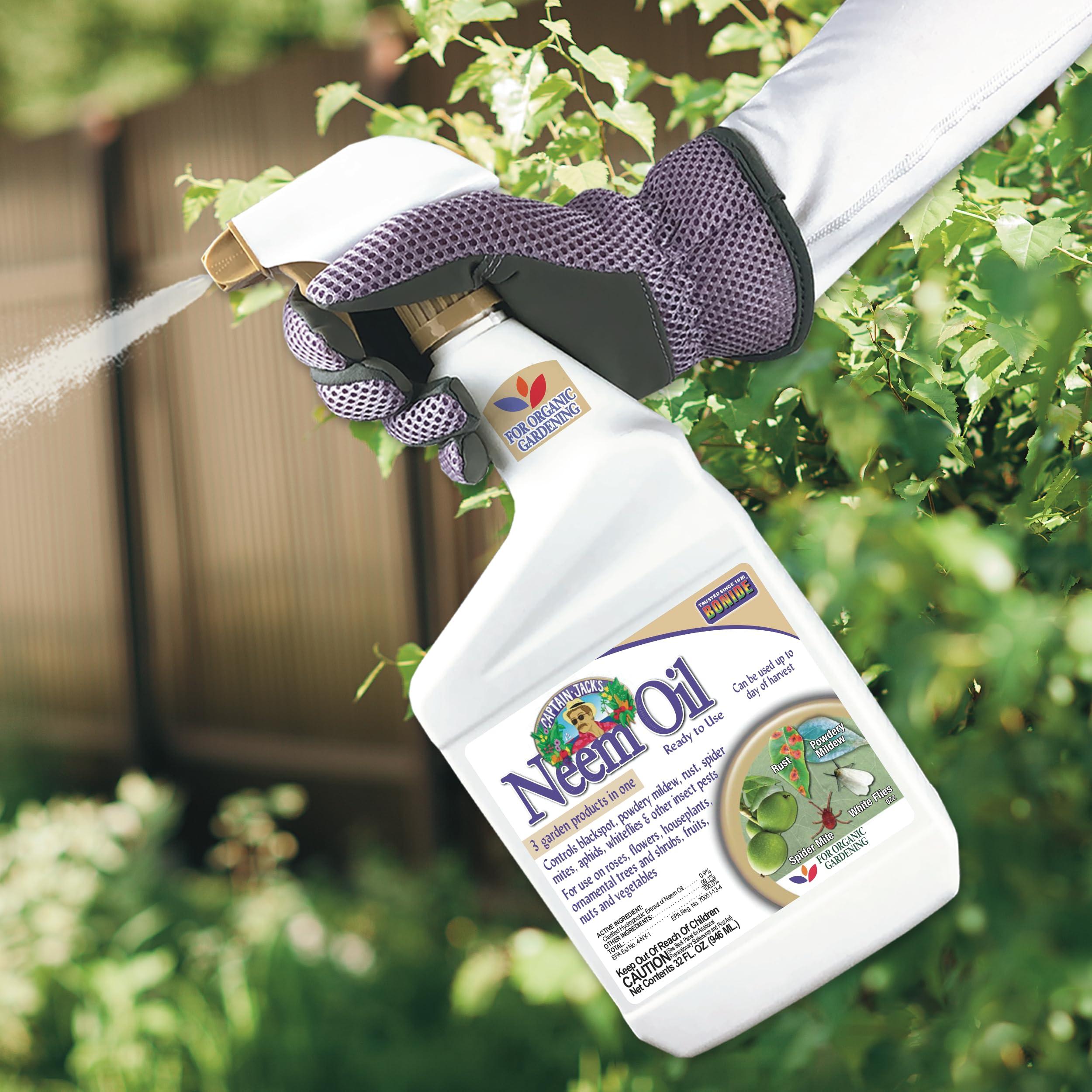 Bonide Captain Jack's Neem Oil, 32 oz Ready-to-Use Spray, Multi-Purpose Fungicide, Insecticide and Miticide for Organic Gardening - Image 2
