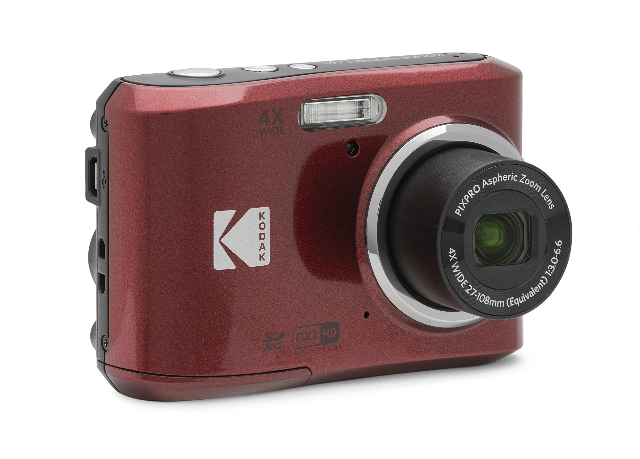 Kodak PIXPRO FZ45 Digital Camera + Black Point & Shoot Camera Case + Transcend 64GB SD Memory Card + Tri-fold Memory Card Wallet + Hi-Speed SD USB Card Reader + More! (Red) - Image 2