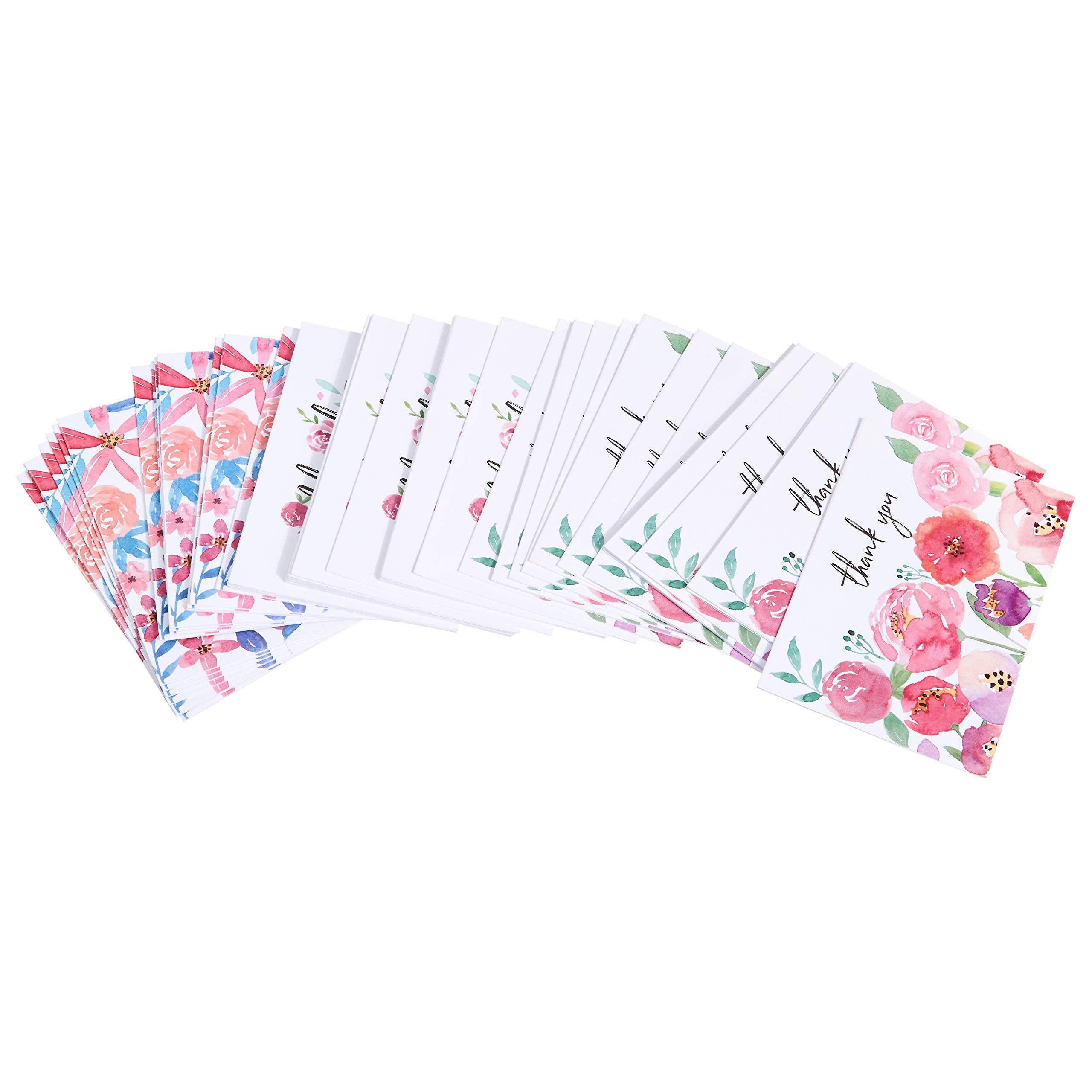 Amazon Basics Thank You Cards and Envelopes, 48 Count, Floral - Image 6