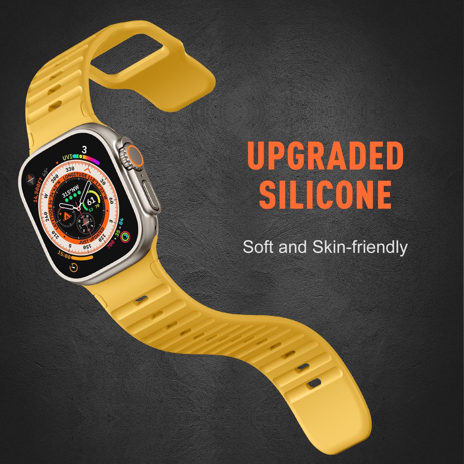 Bandletic R-Steel and 3 Pack R-Lite Fit Silicone Band, Speciall Designed for Apple Watch Ultra Bands for Men - Image 6