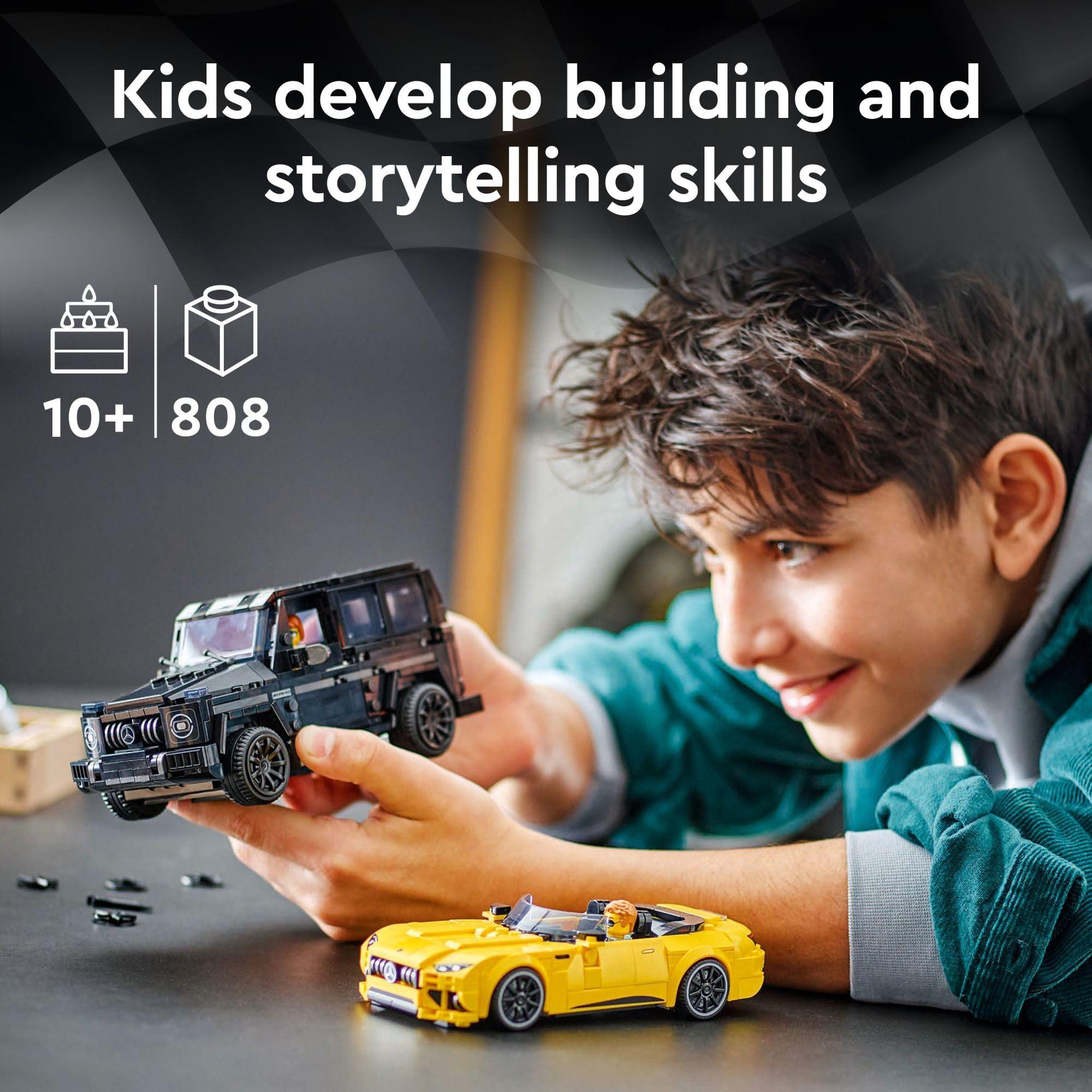 LEGO Speed Champions Mercedes-AMG G 63 & Mercedes-AMG SL 63 F1 Toy Car, Formula 1 Vehicle Set for Kids, 2 Building Sets with 2 Driver Minifigures, Convertible Toy Car Gift for Boys and Girls, 76924 - Image 5