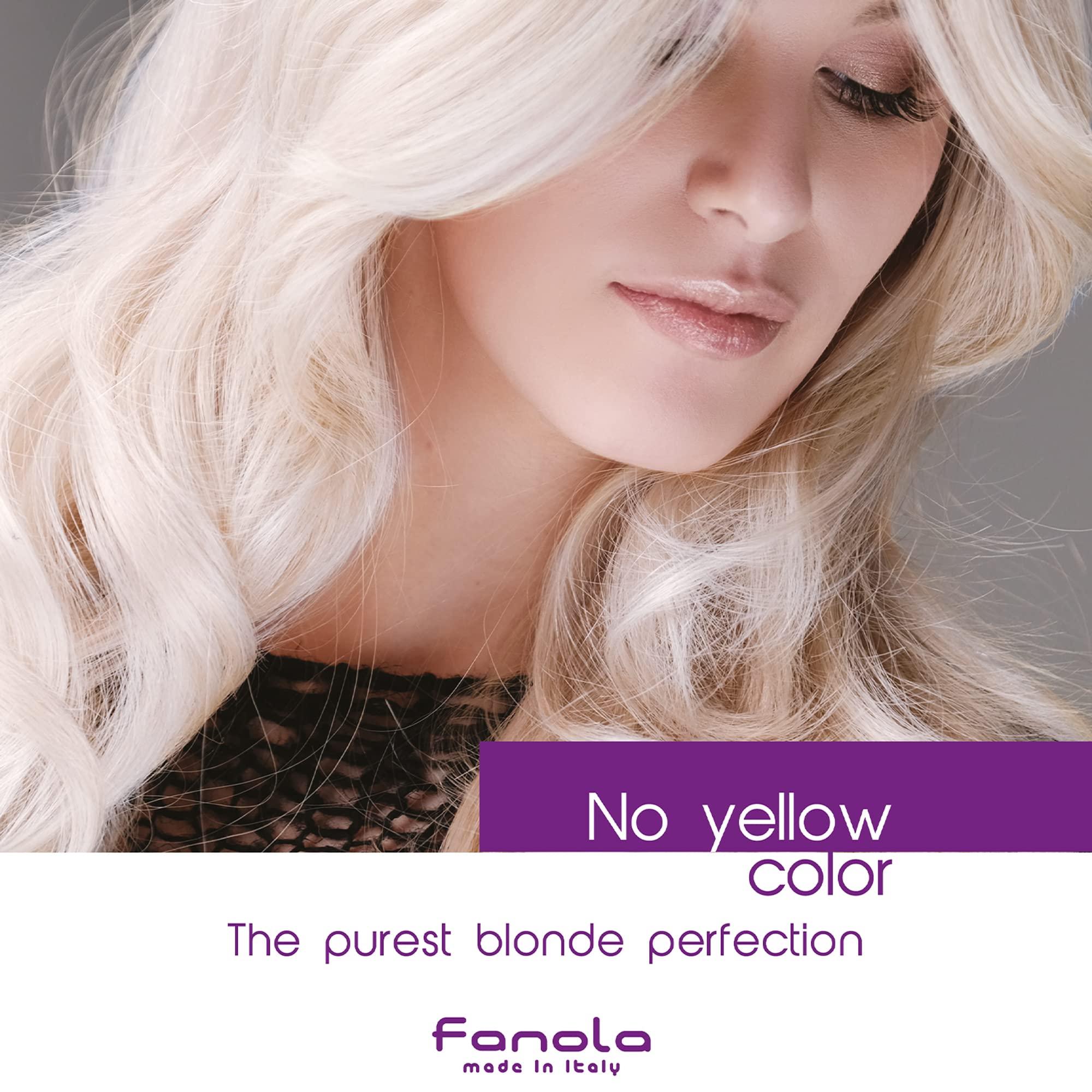 Fanola No Yellow Shampoo & Nutri Care Restructuring Deep Conditioner 11.8 oz / 2pk - Anti Brass Depositing Purple Shampoo Toner for Blonde & Damaged Hair - Image 8