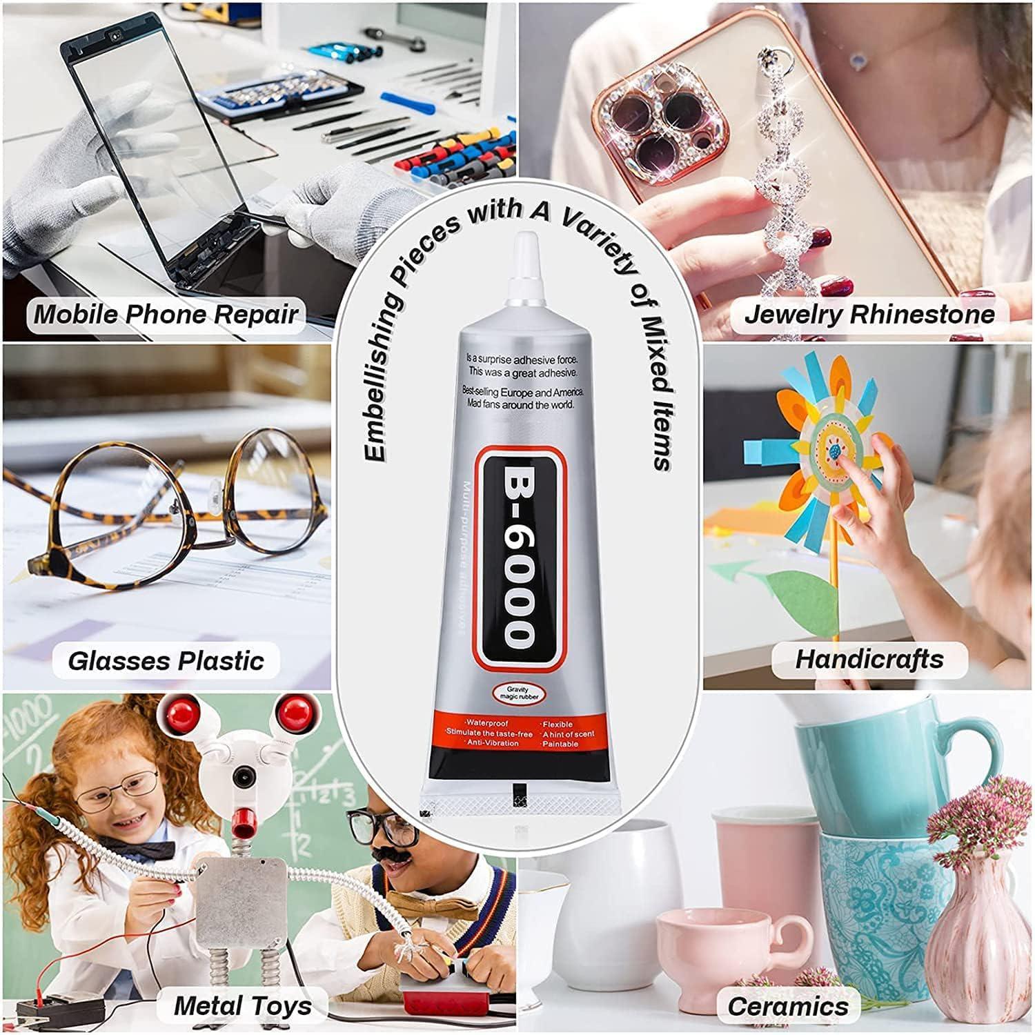 B6000 Jewelry Glue Clear for Rhinestone, Craft Adhesive Glue with Precision Tip, Multifunctional Glue for Rhinestones Crafts, Clothes Shoes, Fabric, Jewelry Making, Cell Phones (50 ml/ 1.68oz) - Image 3