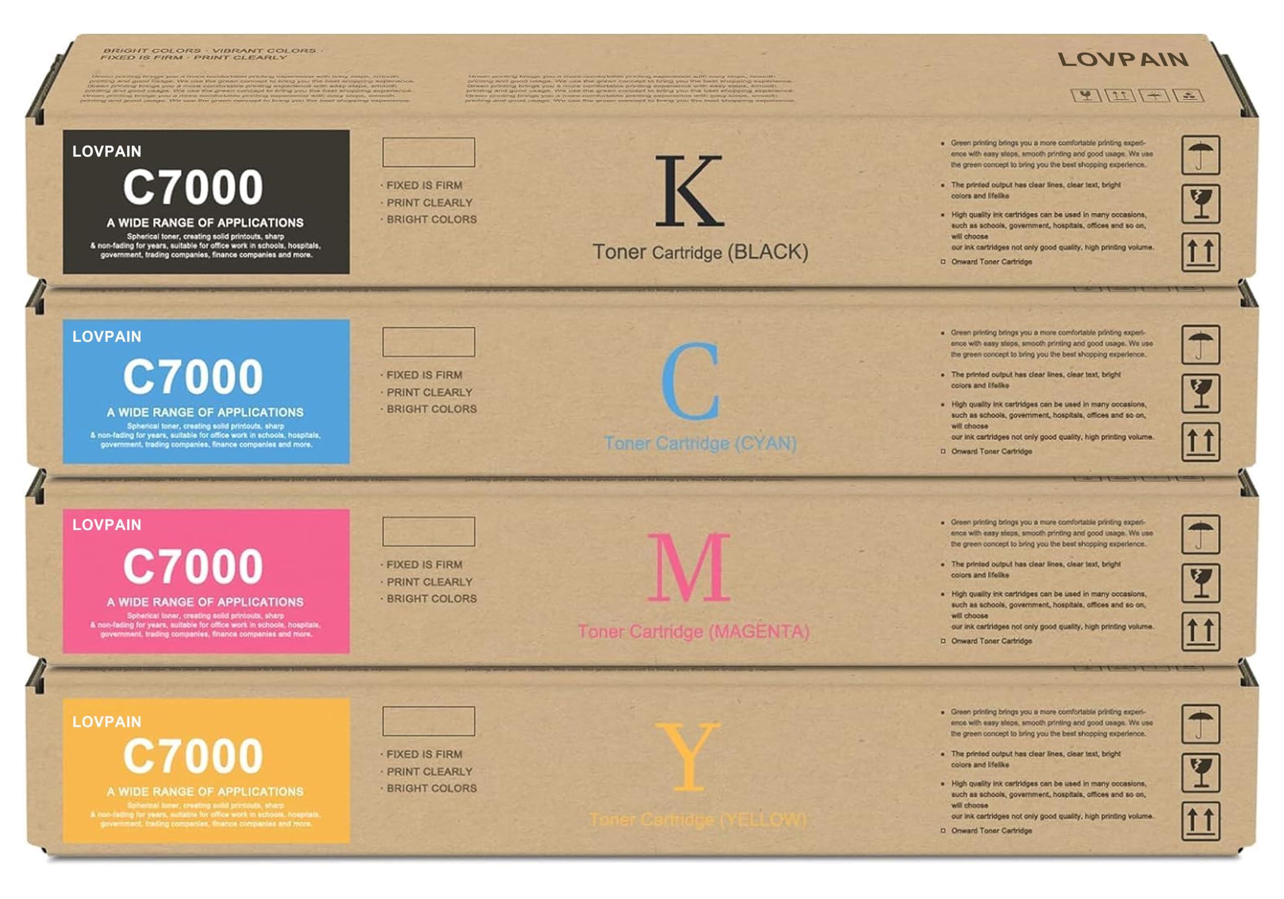 VersaLink C7000 High Capacity Toner Cartridges (4-Pack,Black/Cyan/Magenta/Yellow ) - Compatible 106R03757 106R03764 106R03763 106R03758 Toner Replacement for Xerox Versalink C7000 C7000DN Printer
