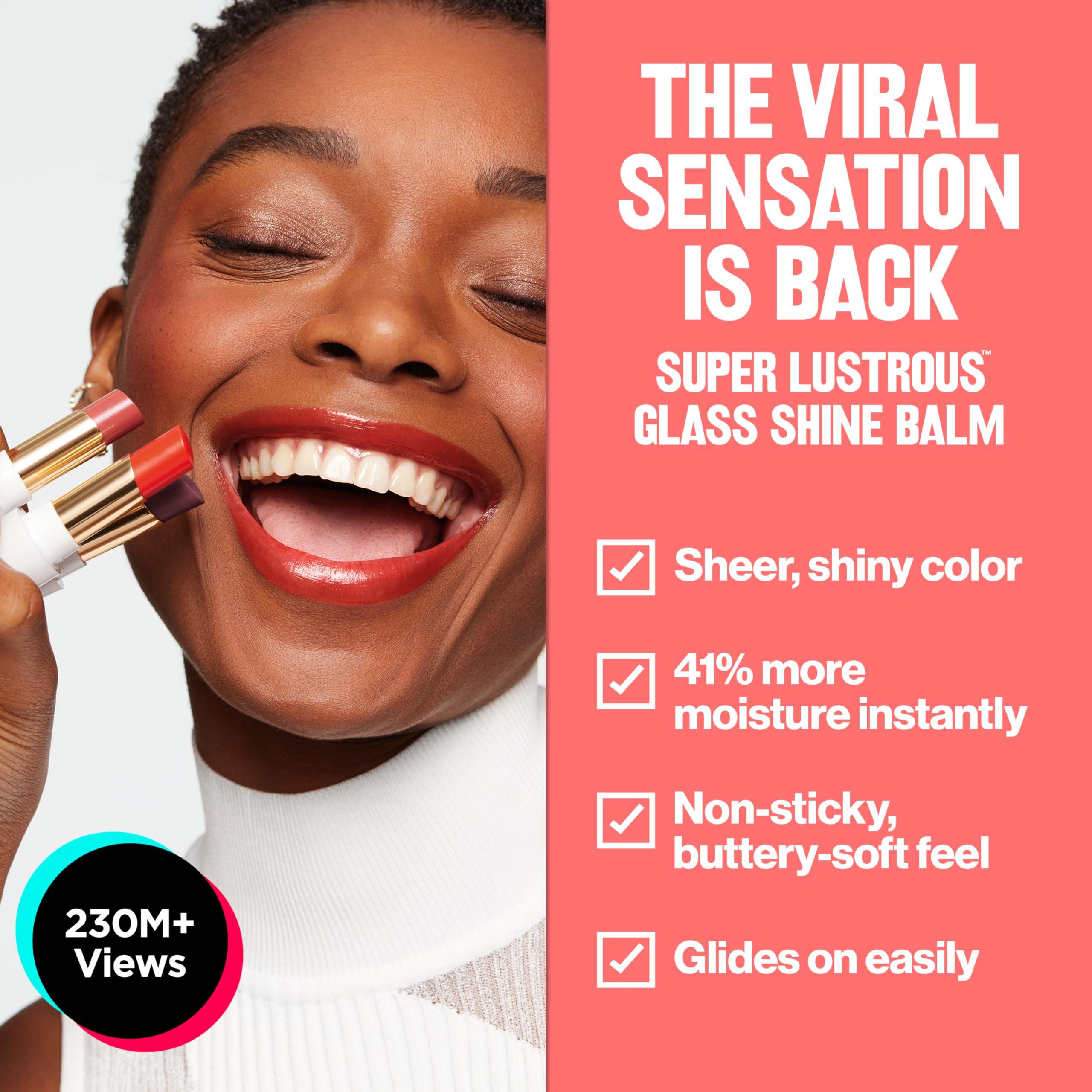 REVLON Super Lustrous Glass Shine Balm, Hydrating Tinted Lipstick, Sheer, Glossy Shiny Finish, 005 Glossed Up Rose, 0.11 oz - Image 4