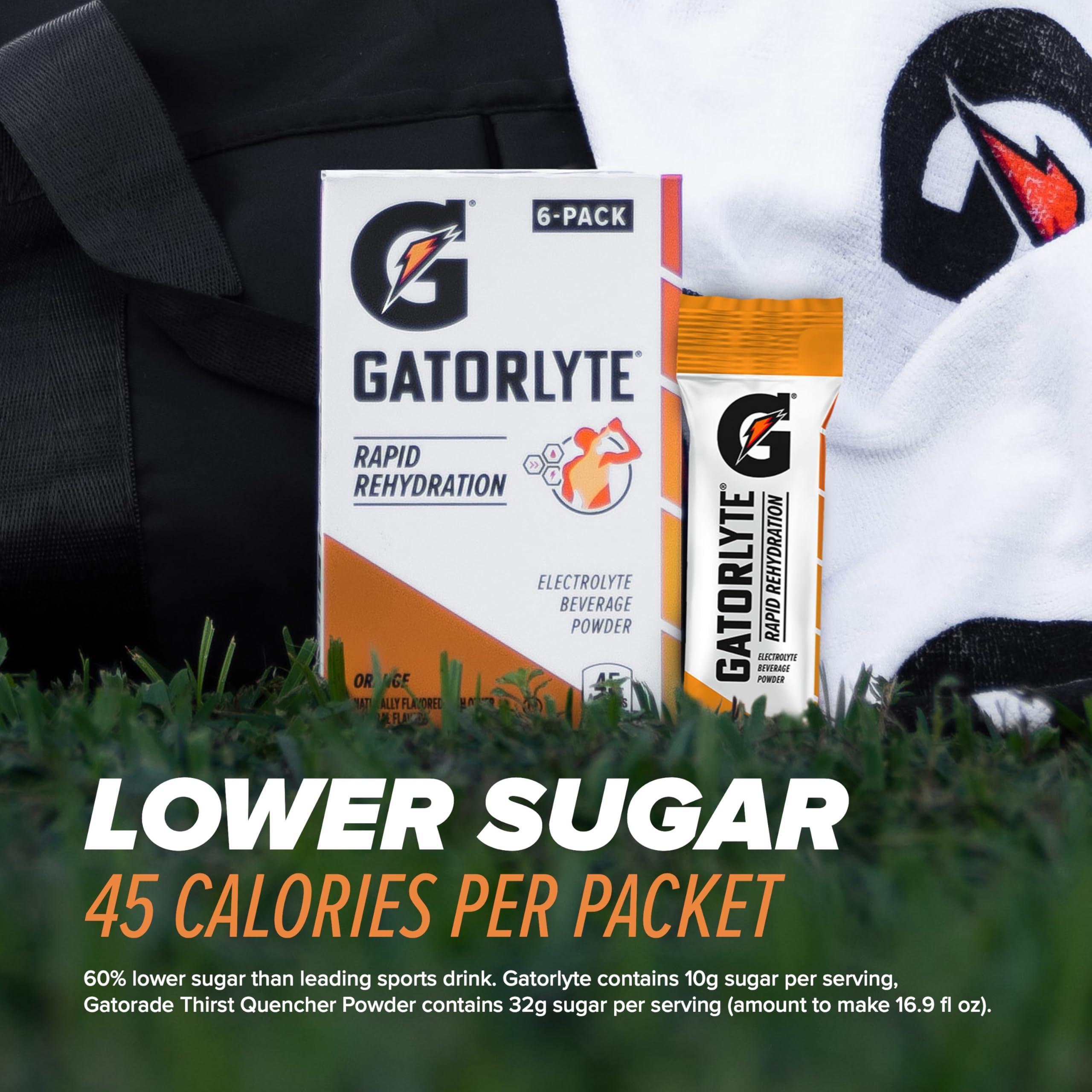 Gatorlyte Rapid Rehydration Electrolyte Beverage, Variety Pack, Lower Sugar, Specialized Blend of 5 Electrolytes, No Artificial Sweeteners or Flavors, 18 pack, 1 pack mixes with 16.9oz (500ml) water - Image 4