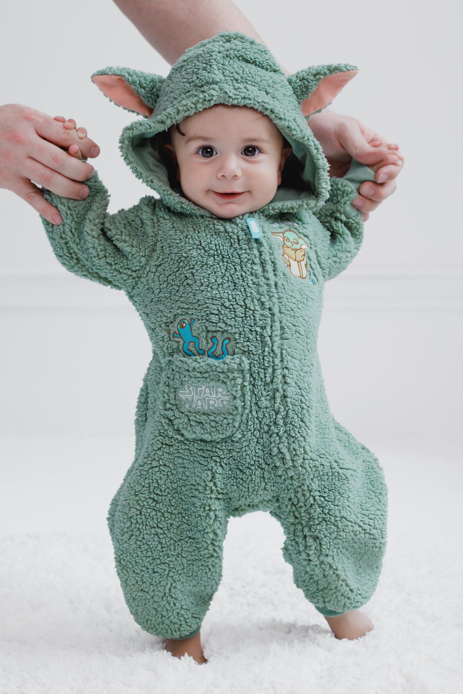 STAR WARS The Mandalorian Grogu Cozy Sherpa Zip Up Cosplay Coverall Newborn to Infant Sizes (Newborn - 24 Months) - Image 4