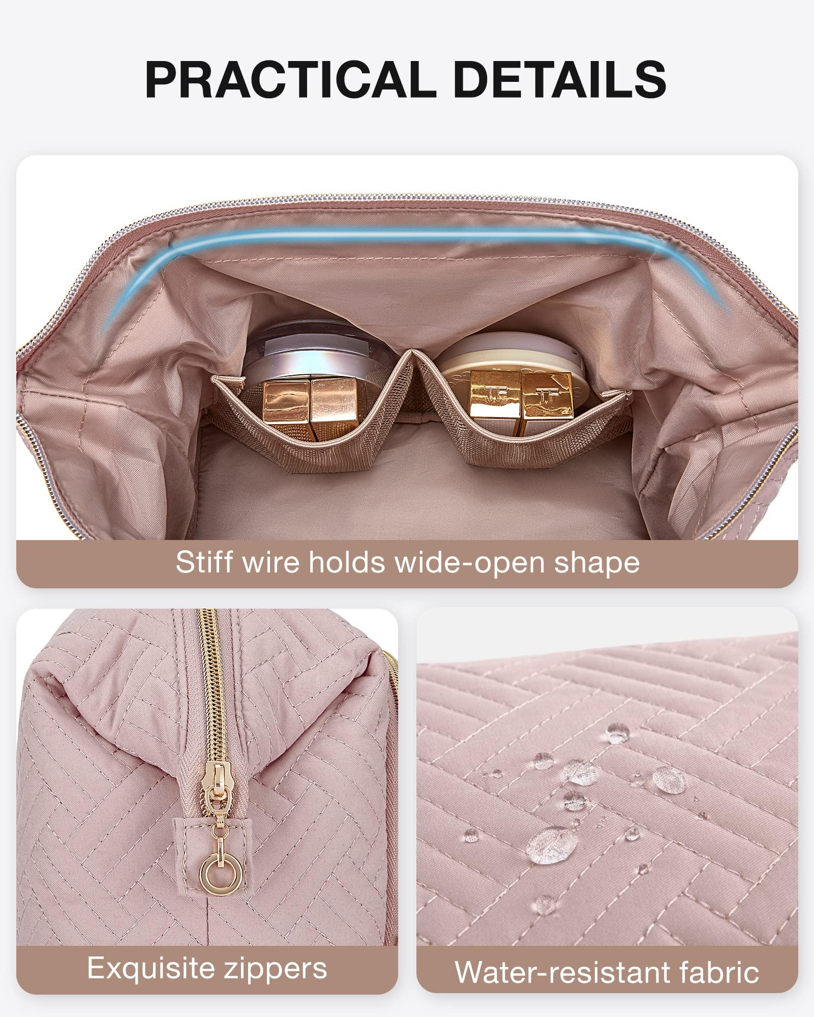 BAGSMART Travel Makeup Bag, Cosmetic Bag Make Up Organizer Case,Large Wide-open Pouch for Women Purse for Toiletries Accessories Brushes - Image 6
