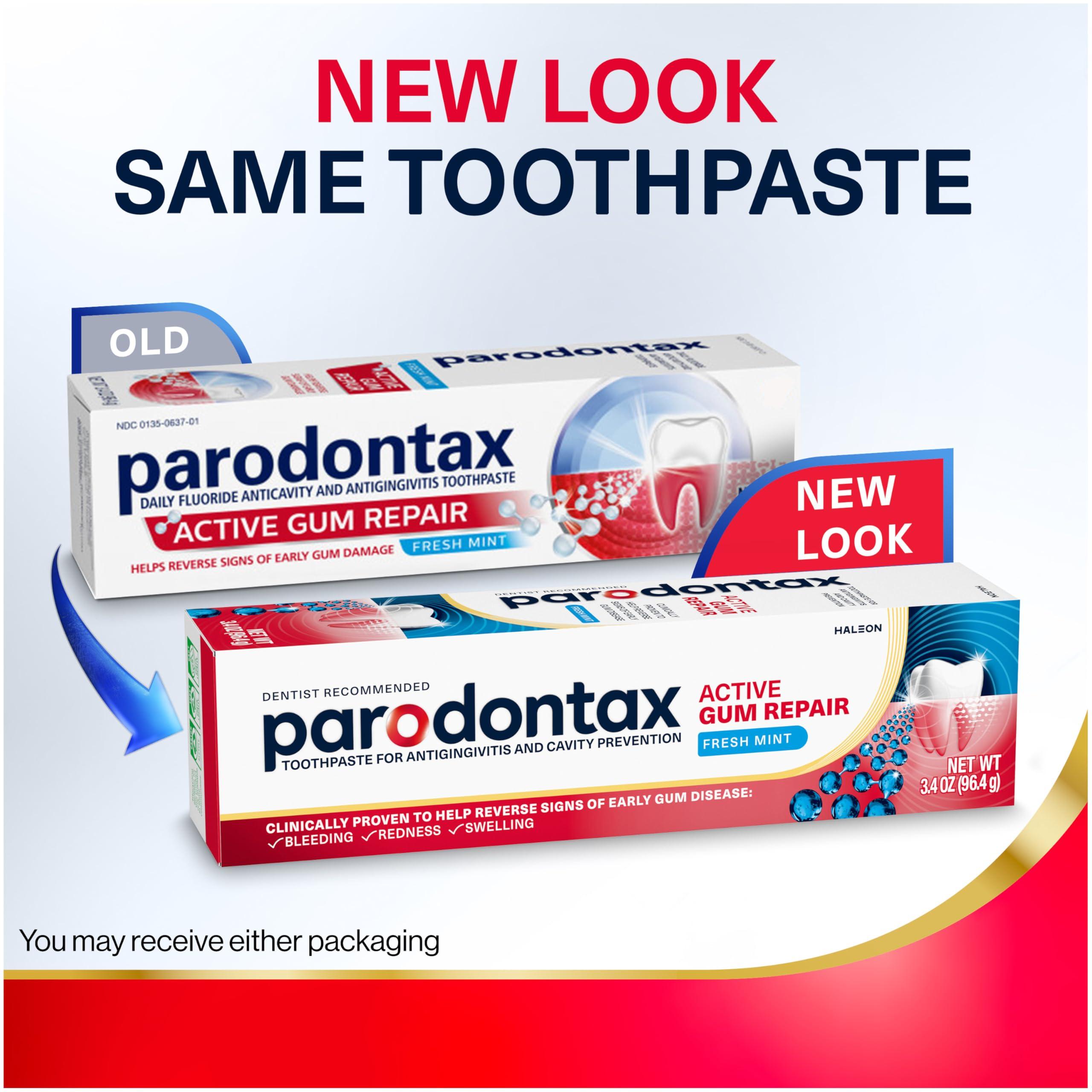 Parodontax Active Gum Repair Toothpaste, Toothpaste To Help Reverse Signs Of Early Disease For Health, Fresh Mint Flavored - 3.4 Oz x 3 - Image 9
