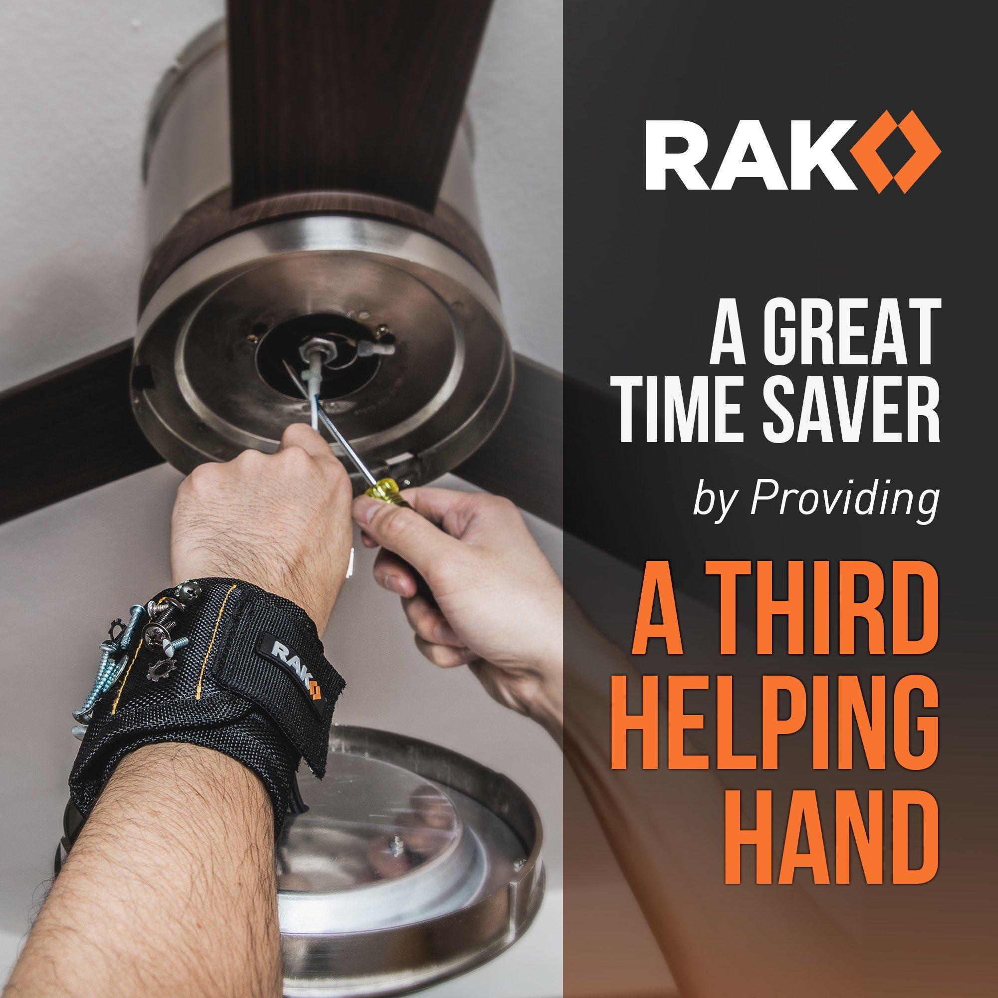 RAK Magnetic Wristband for Holding Screws, Nails, Drill Bits for Men, for Dad - Premium Nylon, Lightweight Powerful Magnets for Dad, Husband, Grandpa, Handyman - Image 5