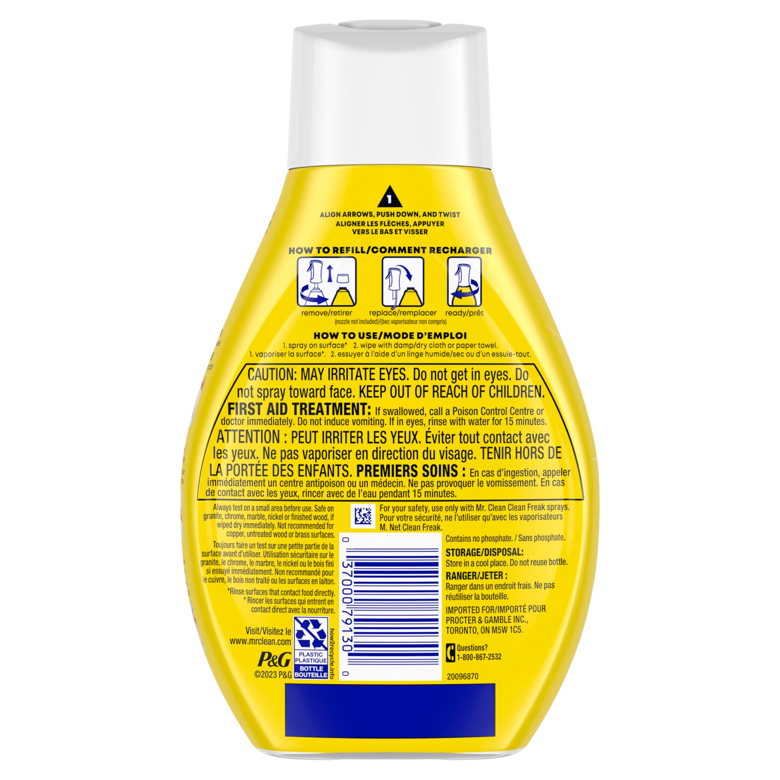 Mr. Clean Clean Freak Multi Surface Cleaning Spray, Deep Cleaning Mist Starter Kit and Refill Bundle, Lemon Zest Scent, 64 fl oz - Image 11