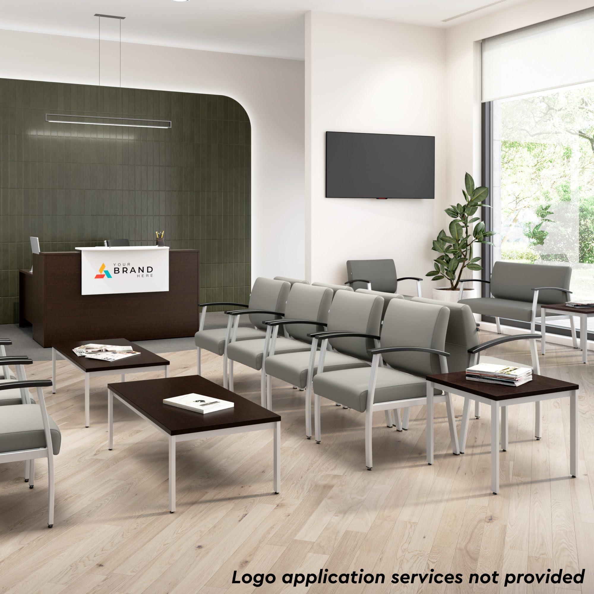 Bush Business Furniture Arrive Waiting Room Loveseat with Arms in Light Gray Vinyl, Reception Area Seating for Office and Lobby - Image 5
