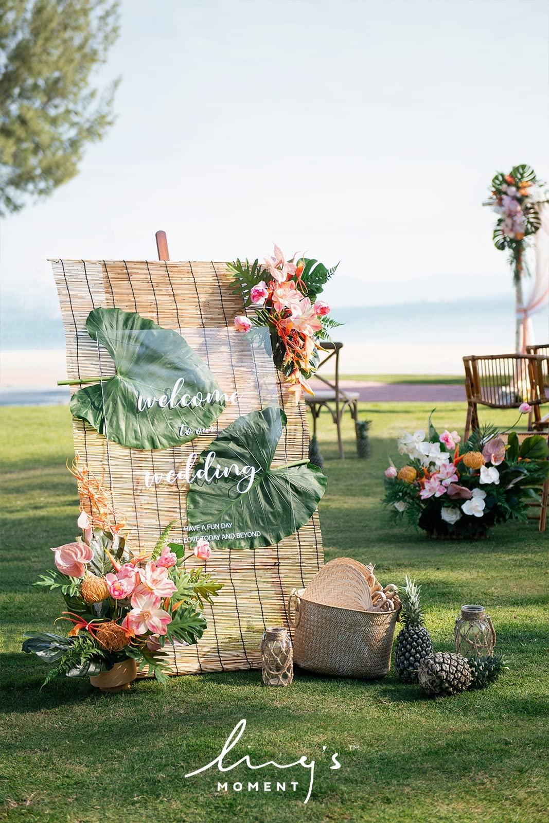 Ling's Moment Fake Flowers Box, Faux Artificial Greenery Stems Foam Roses Silk Lilac for Wedding Decor Centerpieces Table Decorations Floral Arrangements, Tropical Citrus & Pink, Deluxe Combo - Image 4