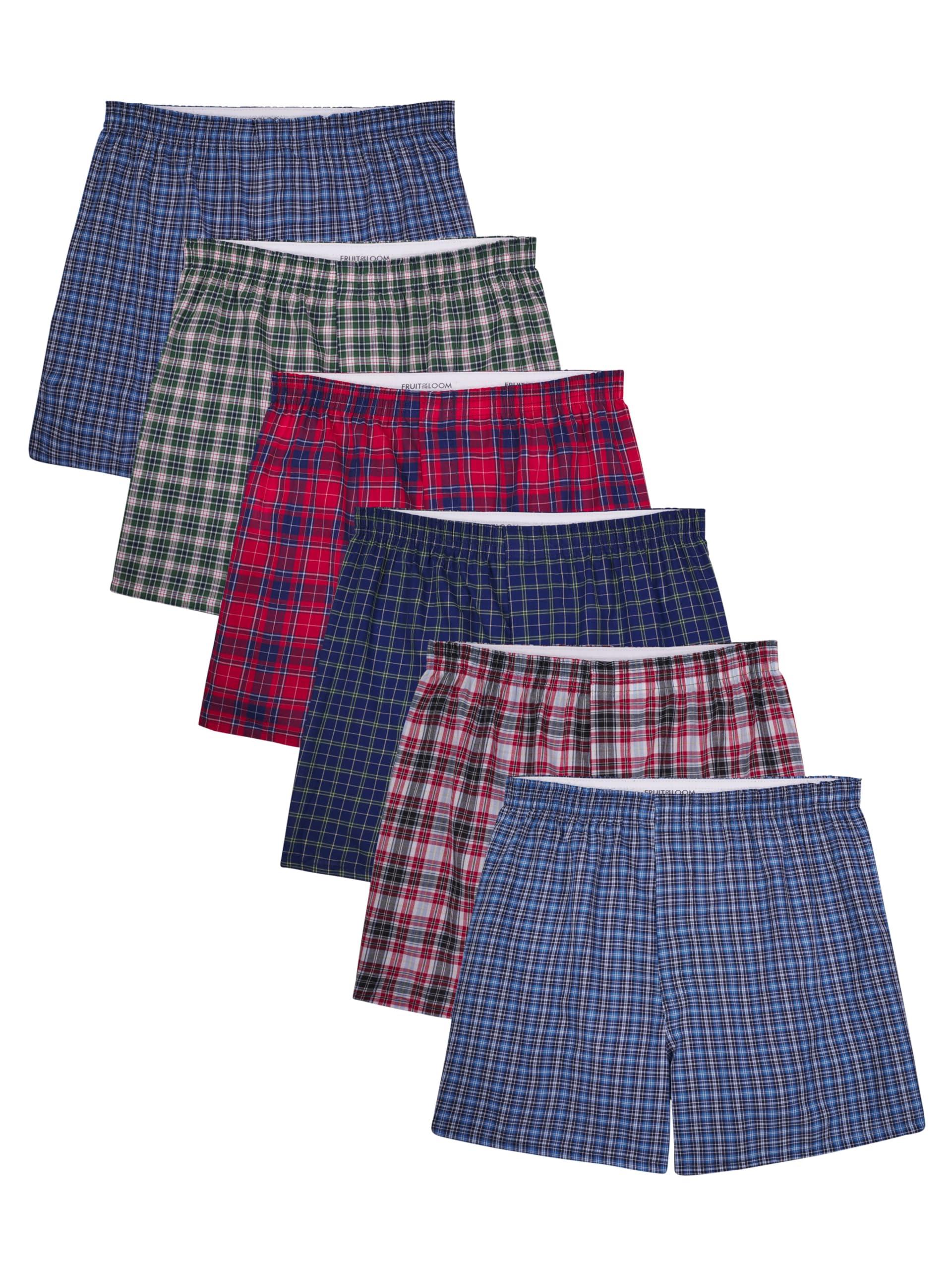 Fruit of the Loom Men's Tag Free Woven Boxer Shorts, Relaxed Fit, Moisture Wicking, Assorted Color Multipacks
