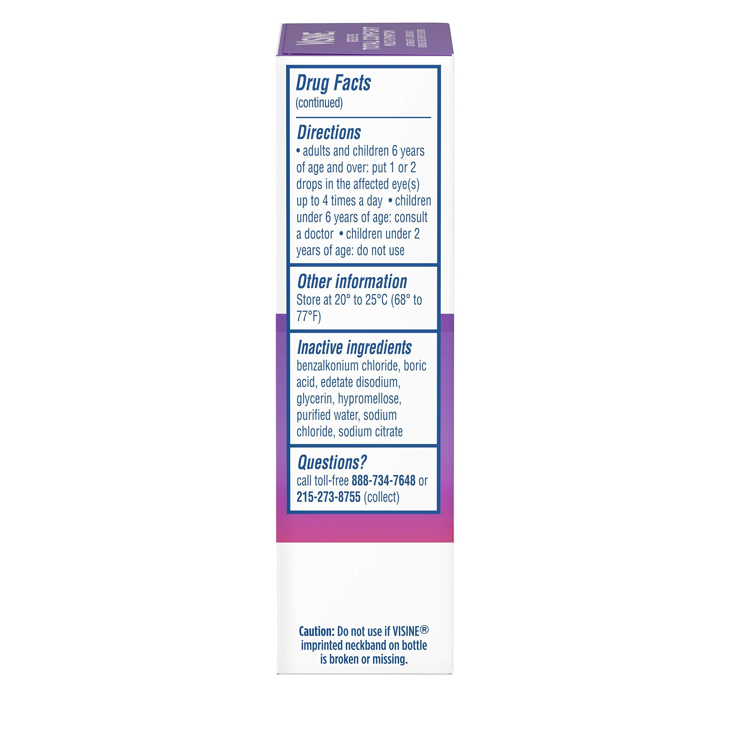 Visine Multi-Symptom Eye Drops - Astringent, Lubricant & Redness Reliever for Irritated, Dry, Red Eyes - 0.5 fl. oz - Image 12