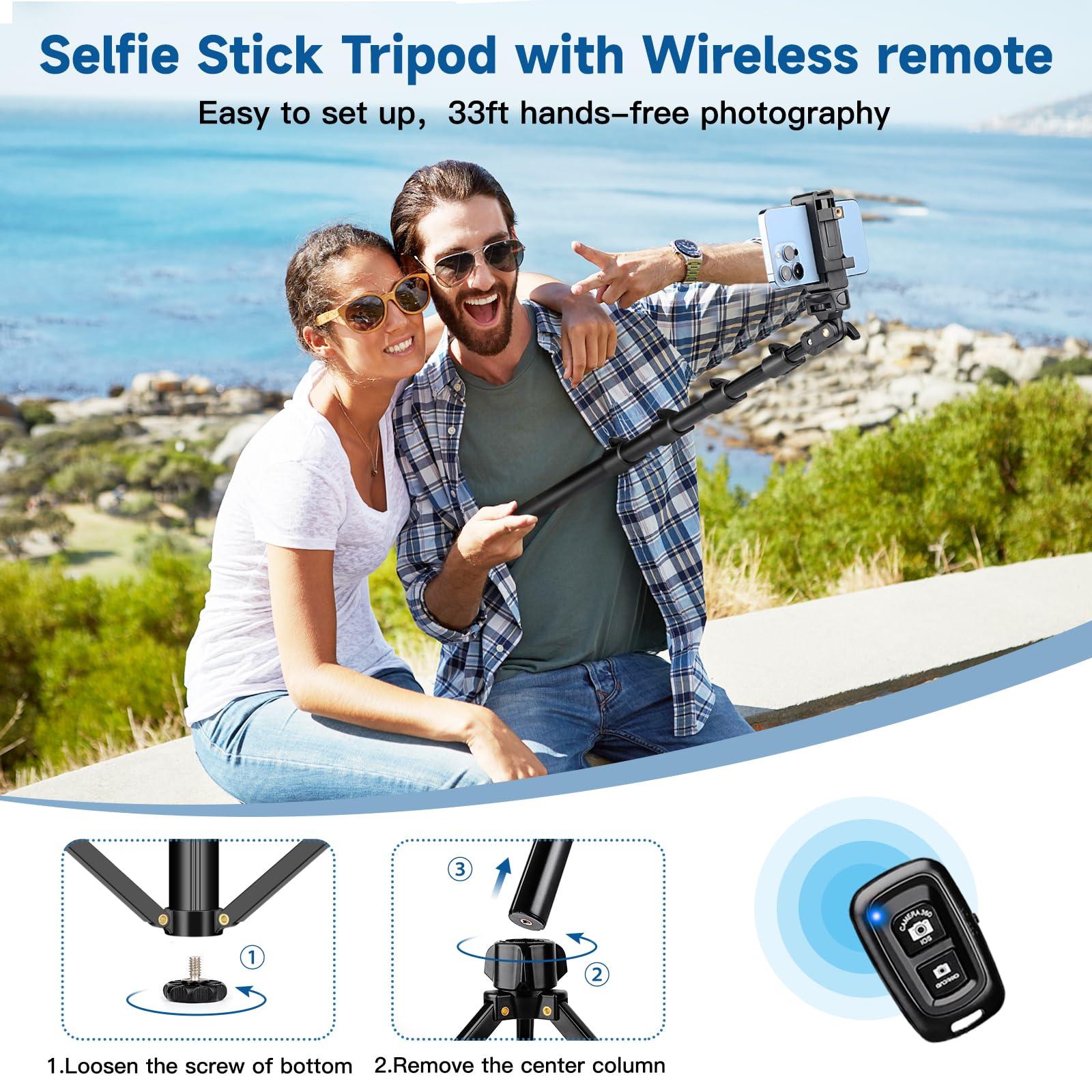 Phone Tripod Stand, 85" Tall Cellphone Tripod for iPhone with Gooseneck Remote, Flexible Portable Phone Stand for Recording, Compatible with iPhone 14 13 12 pro Android Camera - Image 6