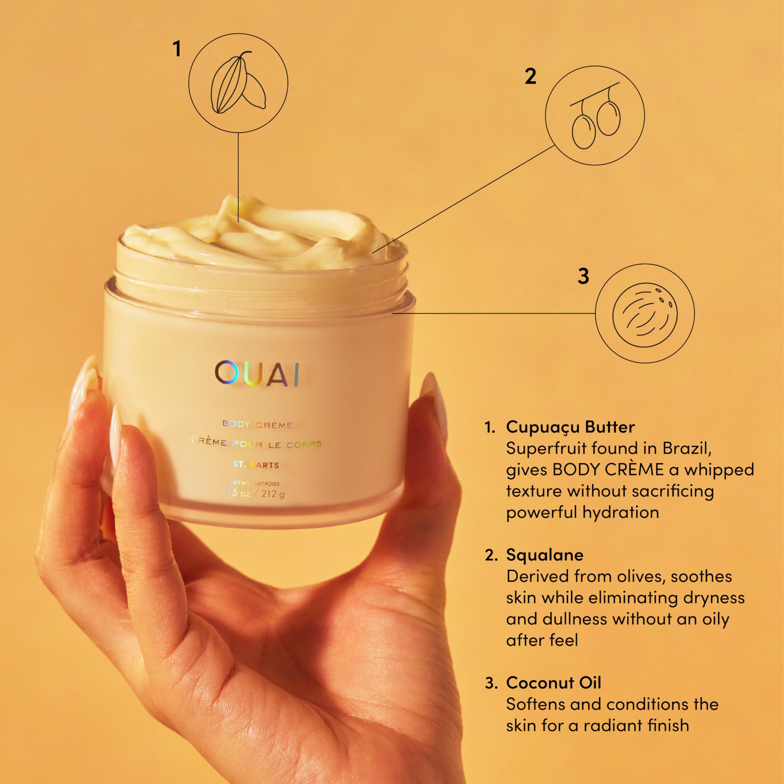 OUAI Body Cream, St. Barts - Hydrating Whipped Body Cream with Cupuaçu Butter, Coconut Oil and Squalane - Softens Skin and Delivers Healthy-Looking Glow - Sulfate-Free Skin Care (7.5 Oz) - Image 3