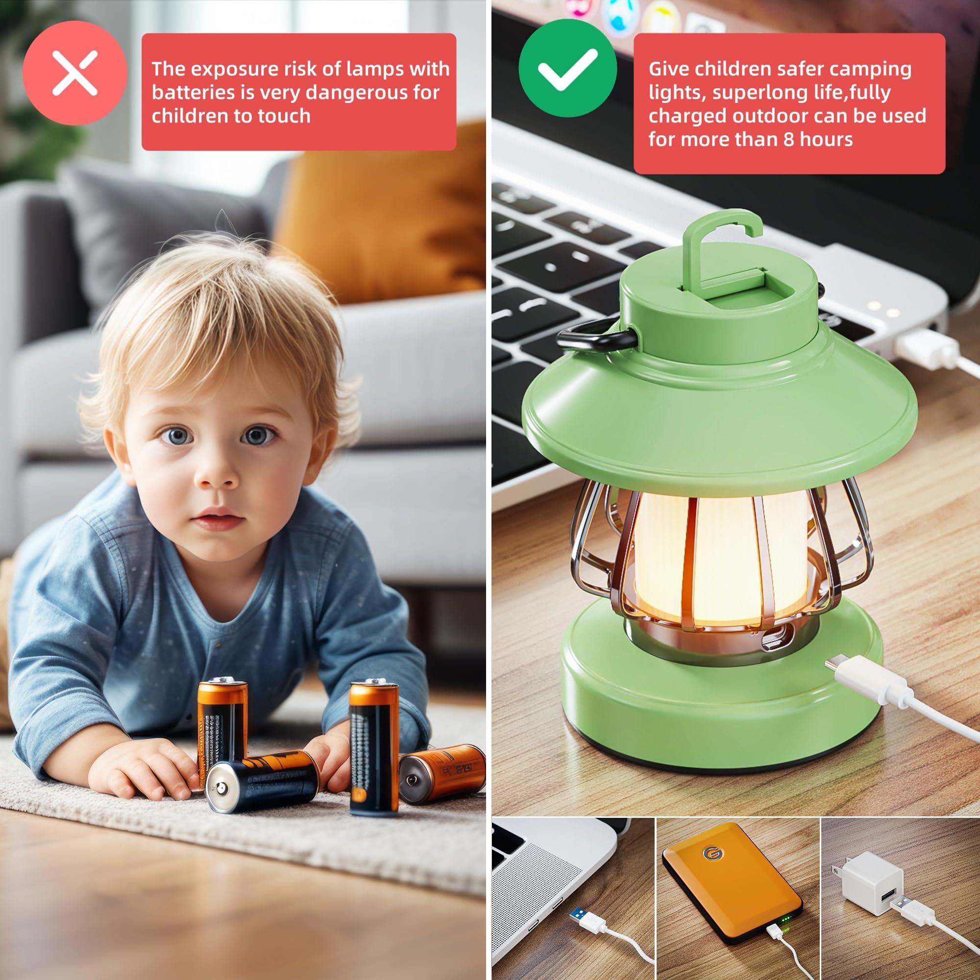 HOMY New Gear lamp for Kids Set Toddler Flashlight Convenient LED Light Rechargeable Battery Operated Outdoor Indoor Essentials Table Portable Night Light Green Gift Electric Camping Lanterns Snail - Image 9