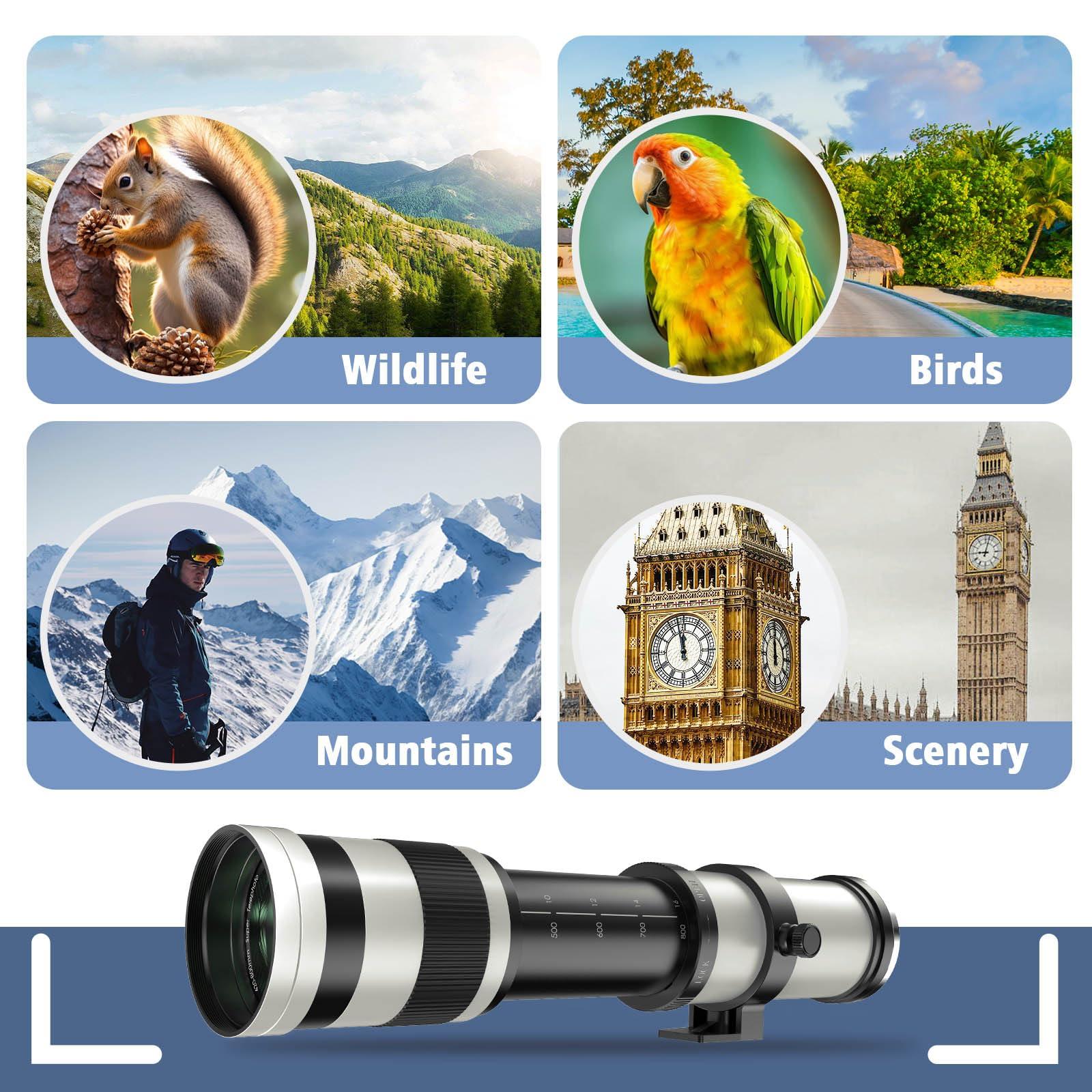 Lightdow RF 420-800mm F8.3 Telephoto Zoom Lens - MF for Canon EOS R6 Mark II/R5 Mark II/R5/R3/R7/R8/R10/RP/R6/R50/R1/R5 C/R50 V/R100/R/Ra - Manual Focus Mirrorless Cameras Lens(RF Mount,White) - Image 7
