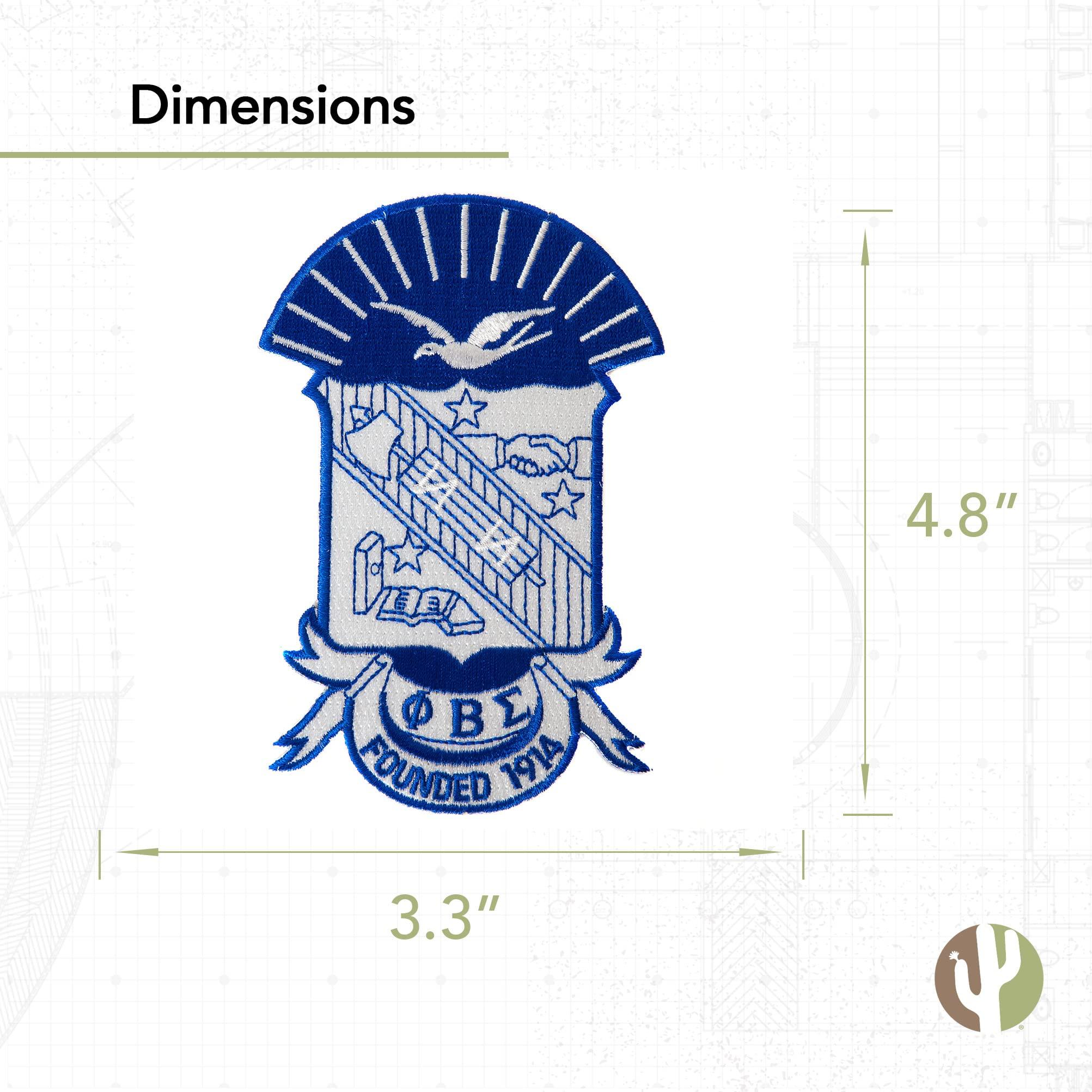 Desert Cactus Phi Beta Sigma Fraternity 4.85 inch Embroidered Appliqué Sew or Iron On Greek Blazer Jacket Pants Bag Sigma (4.85 Crest Patch) Multicolored - Image 3