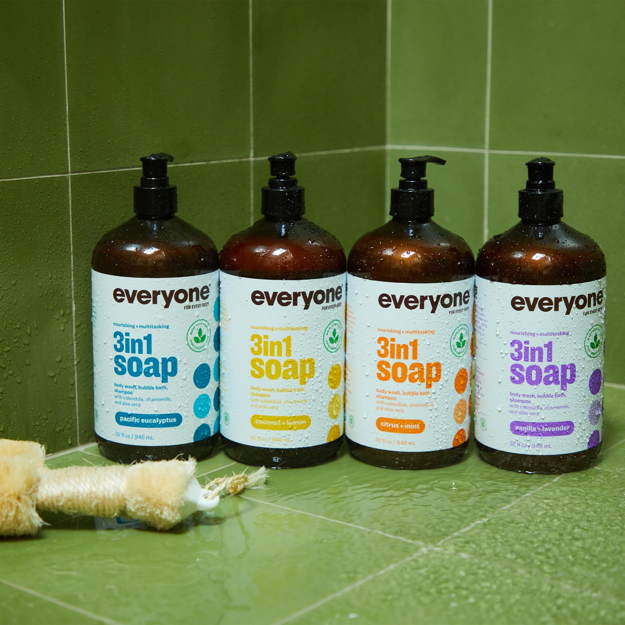 Everyone 3-in-1 Soap, Body Wash, Bubble Bath, Shampoo, 32 Ounce (Pack of 2), Coconut and Lemon, Coconut Cleanser with Plant Extracts and Pure Essential Oils - Image 8