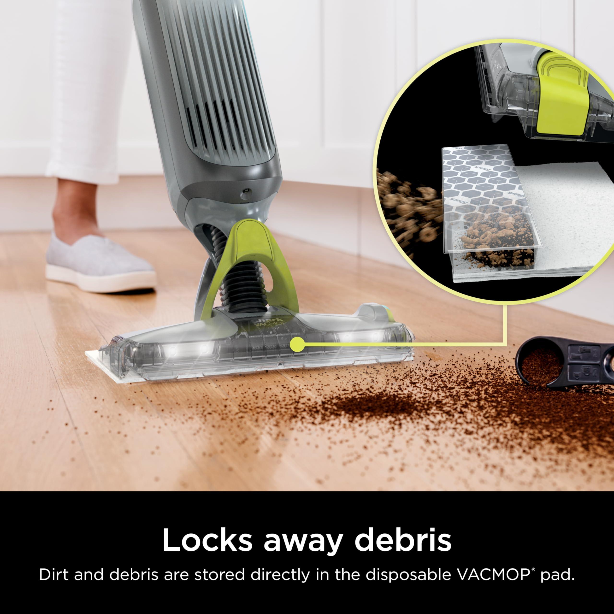 Shark VACMOP Pro Cordless Hard Floor Cleaner, Vacuum and Spray Mop, Powerful Suction, Lightweight, LED Headlights, Includes 4 Disposable Pads, 12oz Multi-surface Cleaning Solution, Gray, VM252 - Image 4