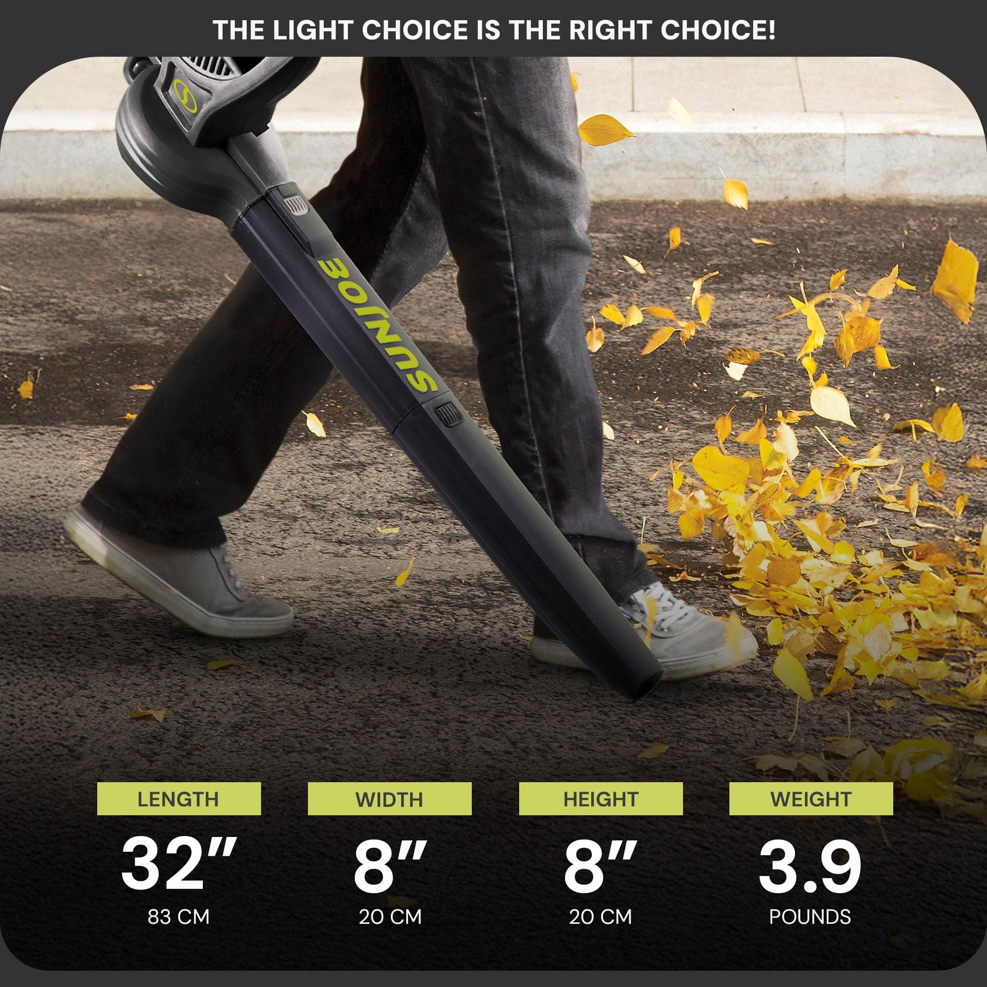 Sun Joe All-Purpose Electric Leaf Blower, 6-Amp Motor, 155 MPH, 260 CFM, Black - Lightweight & Compact, One-Hand Operation for Yards, Porches, Patios, Walkways, Decks, Garage & Light Snow, SBJ597E - Image 5