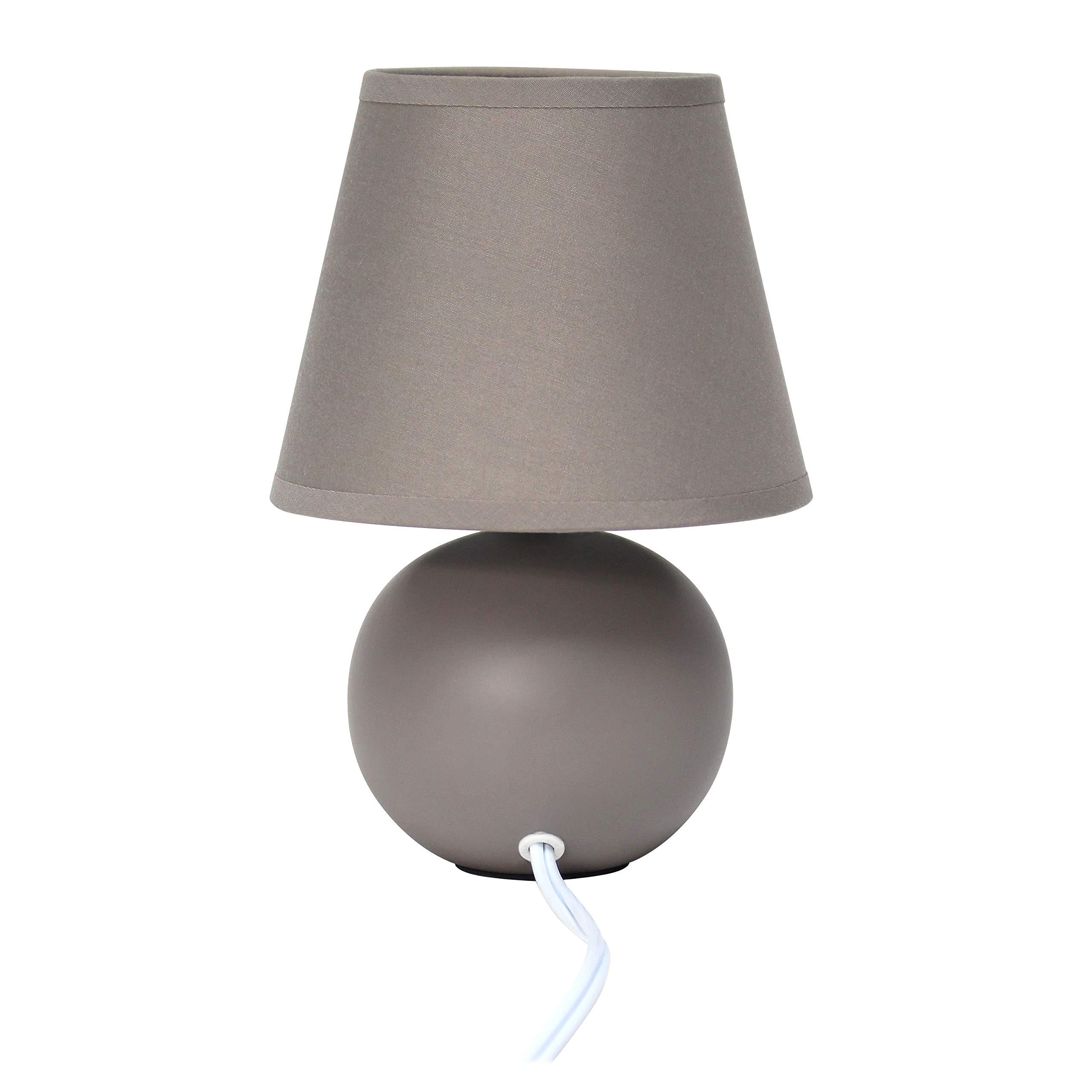 Simple Designs LT2008-GRY Mini Ceramic Globe Table Lamp with Matching Fabric Shade, Gray 5.51 x 5.51 x 8.66 - Image 8