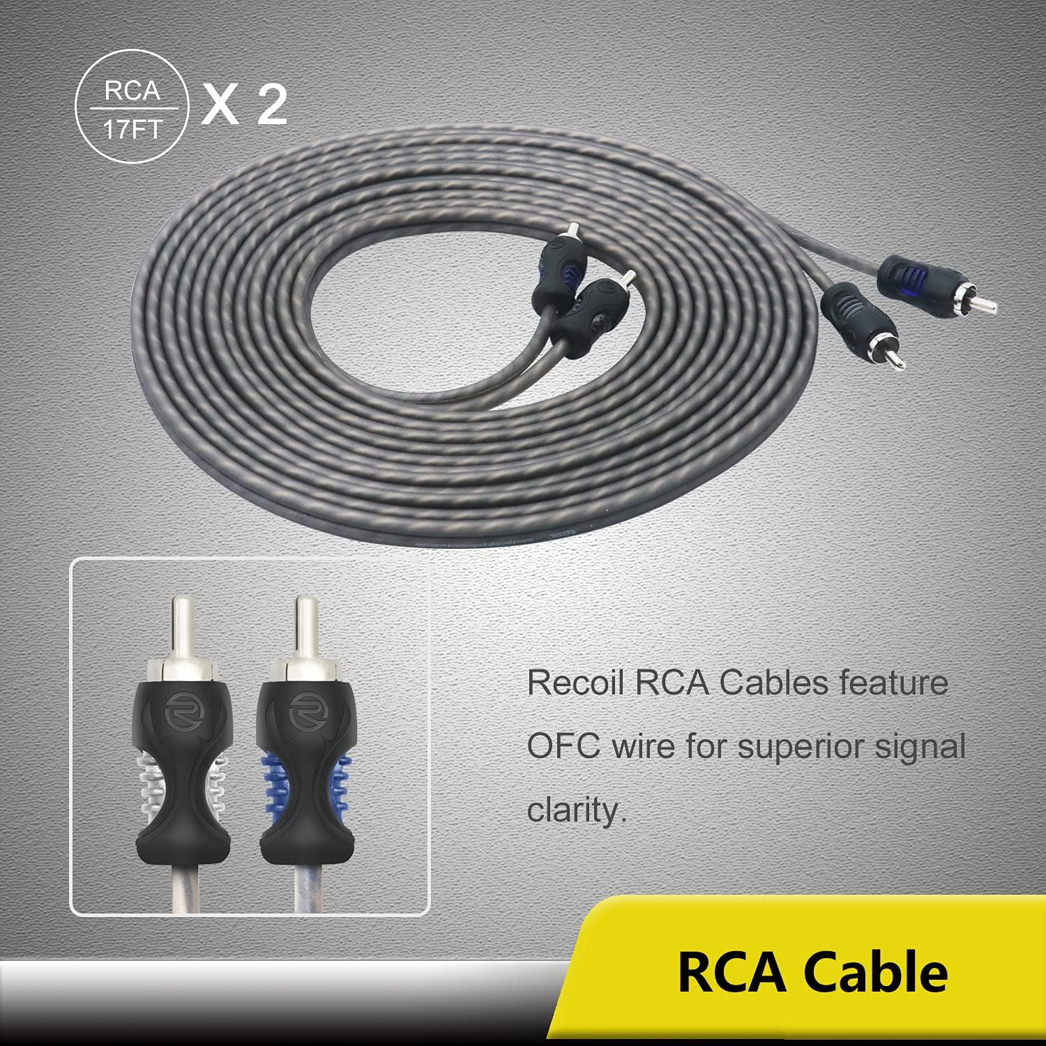 Recoil RC4D True 4 Gauge Car Audio Dual Amplifiers CCA Wiring Installation Kits with OFC RCA Cable - Image 4
