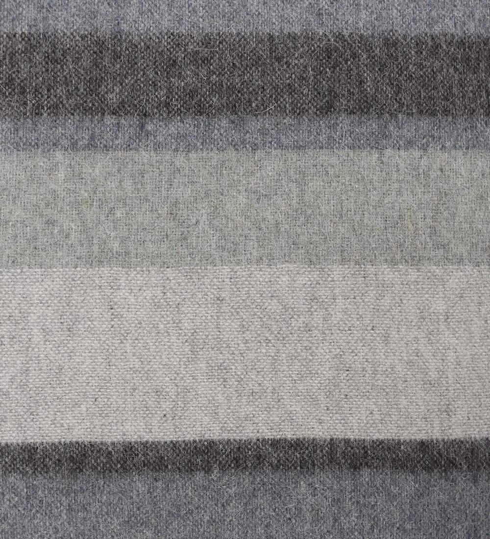 Alpaca Merino Wool Blanket Throw Warm and Soft Multicolor Striped Design Peru (Gray/Steel Blue/Light Green) - Image 3
