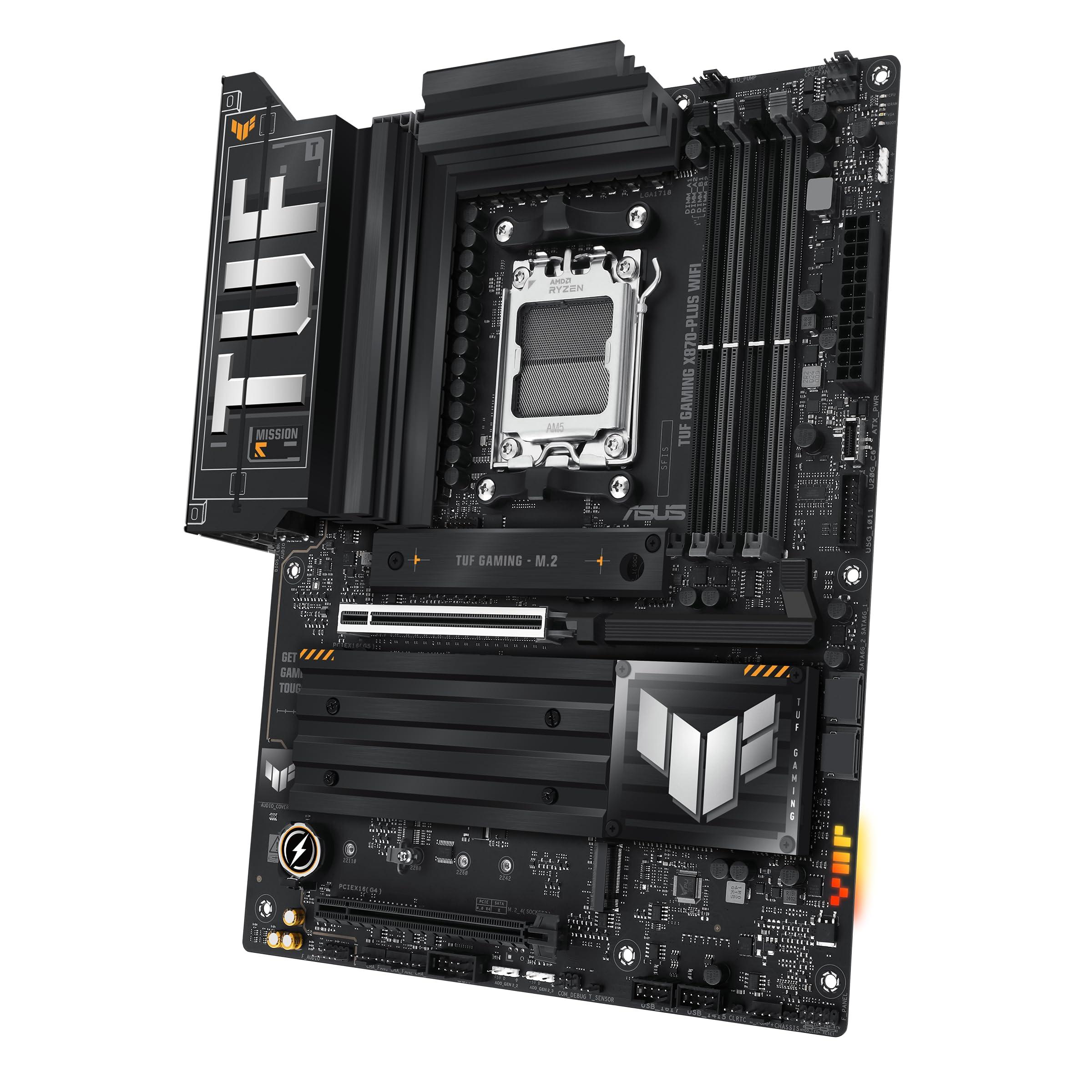ASUS TUF Gaming X870-PLUS WiFi AMD AM5 X870 ATX Motherboard, 16+2+1, 80A SPS Power Stages, DDR5, PCIe 5.0 Ready, Four M.2 Slots, Wi-Fi 7, 2.5Gb LAN, HDMI, USB4® 40Gbps, SATA 6 Gbps, USB 20Gbps Type-C - Image 9