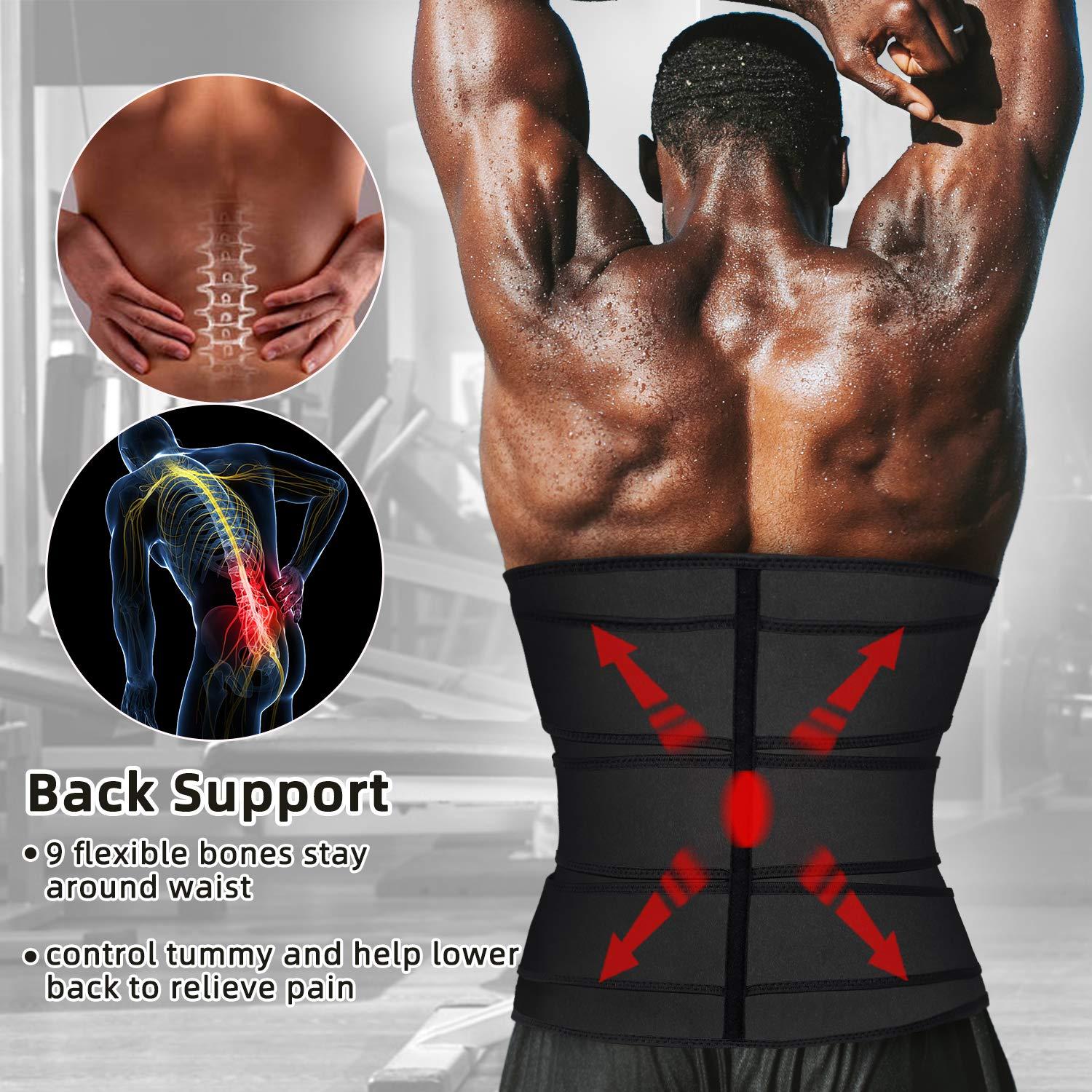 Hidyliu Mens Workout Waist Trainer Neoprene Corset Sauna Sweat Trimmer Cincher Slimming Belly with Belts - Image 3