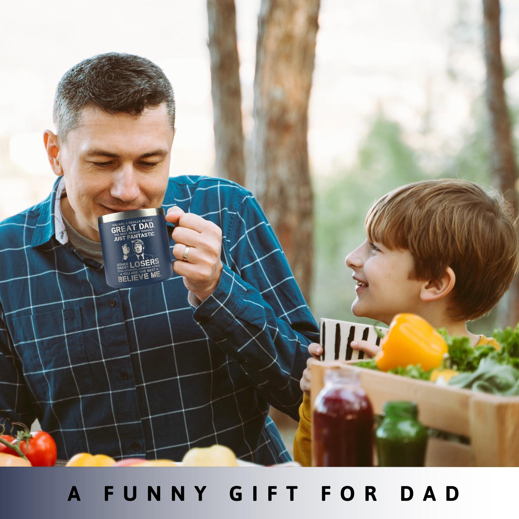 KATLADIZ Gifts for Dad from Daughter, Son, Kids - Fathers Day Gift for Dad - Birthday, Father's Day, Christmas Gifts for Dads - New Papa Daddy Stepdad Father Gift Ideas - 14 Oz Navy Coffee Mug - Image 2