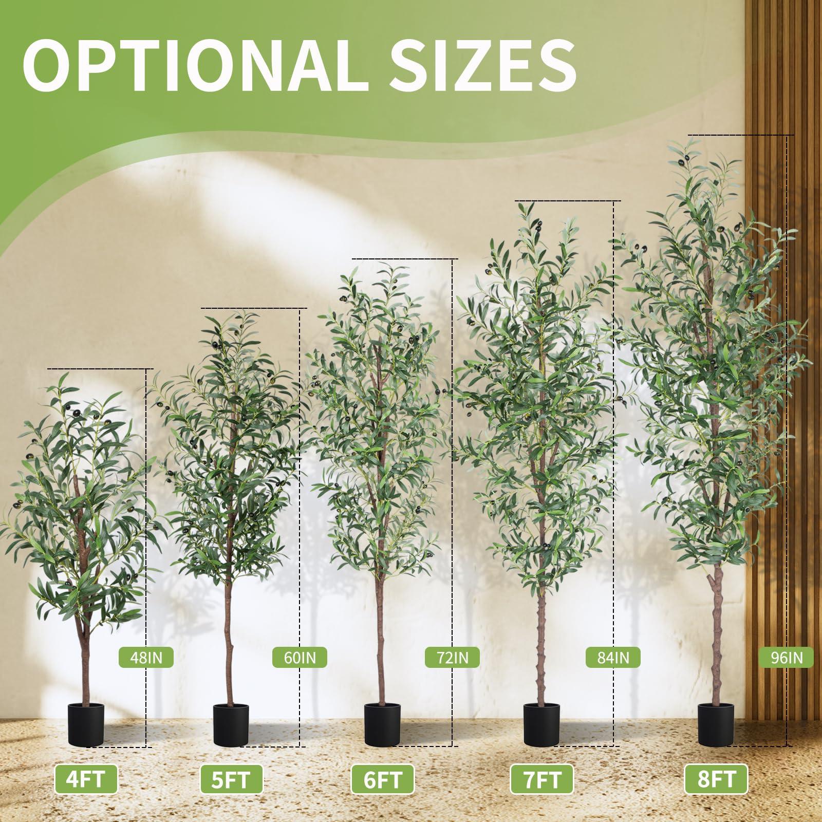 CETRD Artificial Olive Tree, 6FT Tall Faux Olive Trees 72in Outdoor Fake Potted Silk Plant with Trunk and Realistic 648 Leaves and 24 Fruits for Modern Office Home Decor Indoor（1pack） - Image 4