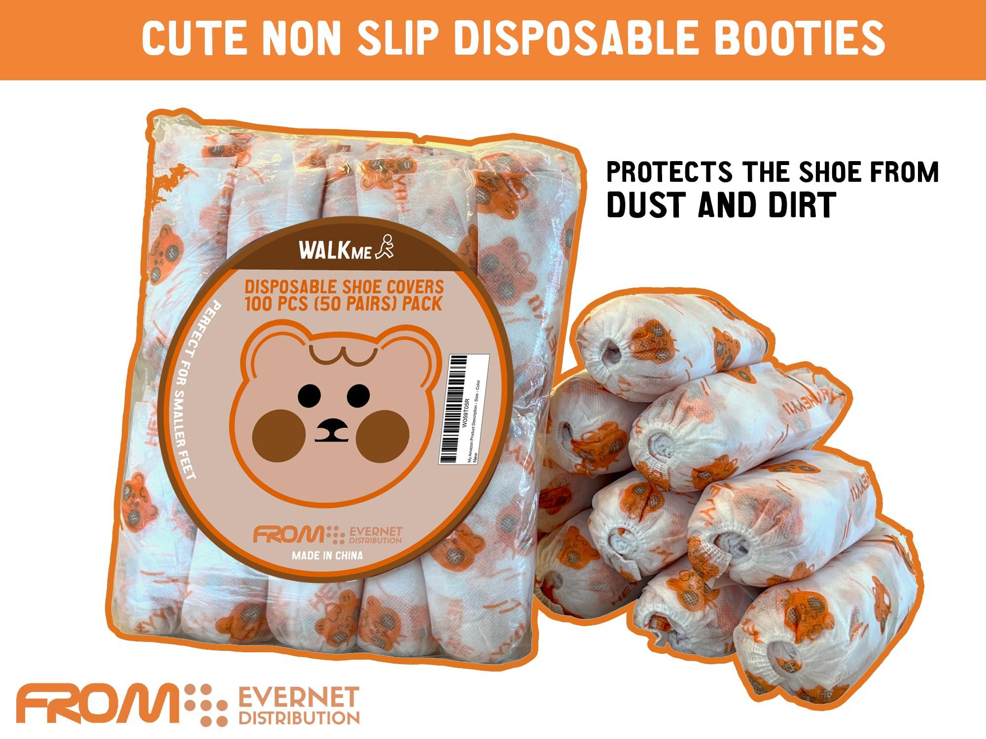 WALKme Shoe covers disposable cute small - 100 pack for kids | Protect your shoes with cute non slip kids disposable booties | Child shoe covers | Boot covers women | Bowling shoe covers women - Image 3
