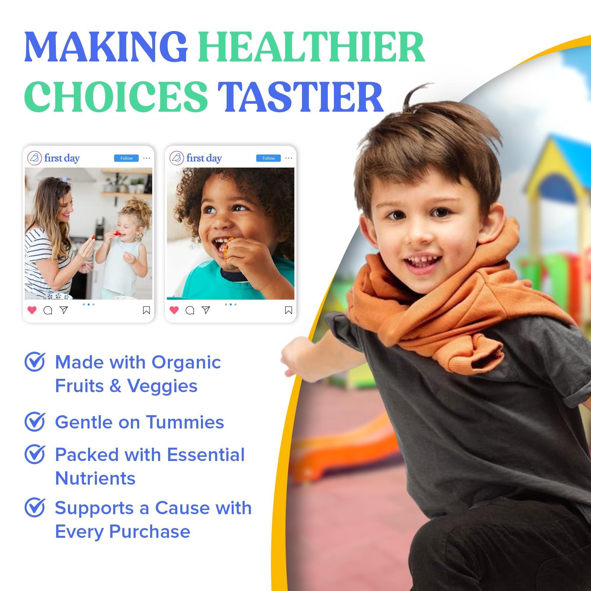 First Day Kids Multivitamin Gummies Age 4+, Strawberry & Orange - Kids Vitamins Multivitamin Gummy A C D3 K2 B1 B2 B6 B12 Folate, Immunity & Brain Function, Vegan - 30 Day Supply, Packaging May Vary - Image 7