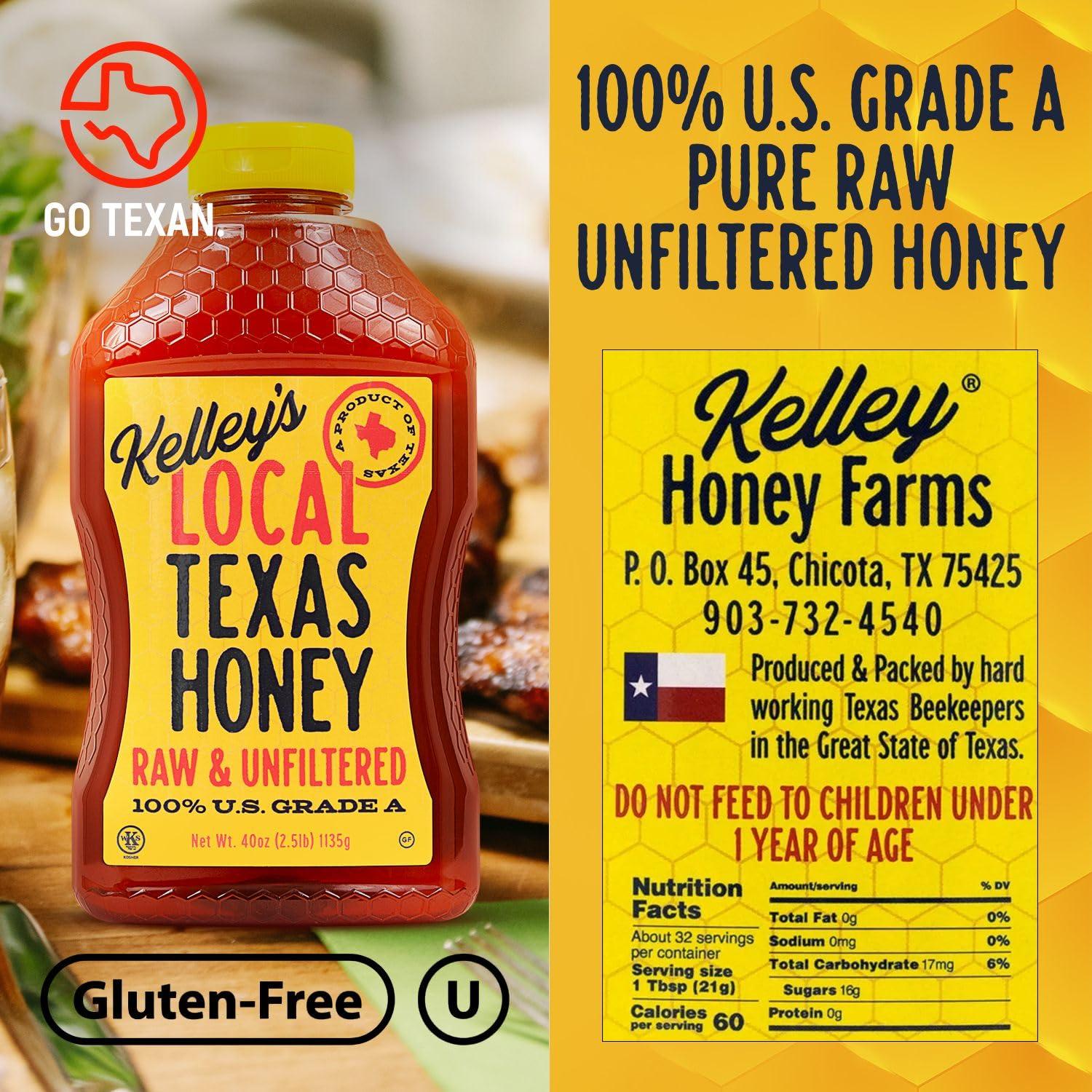 Kelley's Local Texas Honey, 40 oz – 100% Pure, Raw & Unfiltered – All-Natural American Honey for Tea, Smoothies, Yogurt, Toasts, and BBQ - Image 8