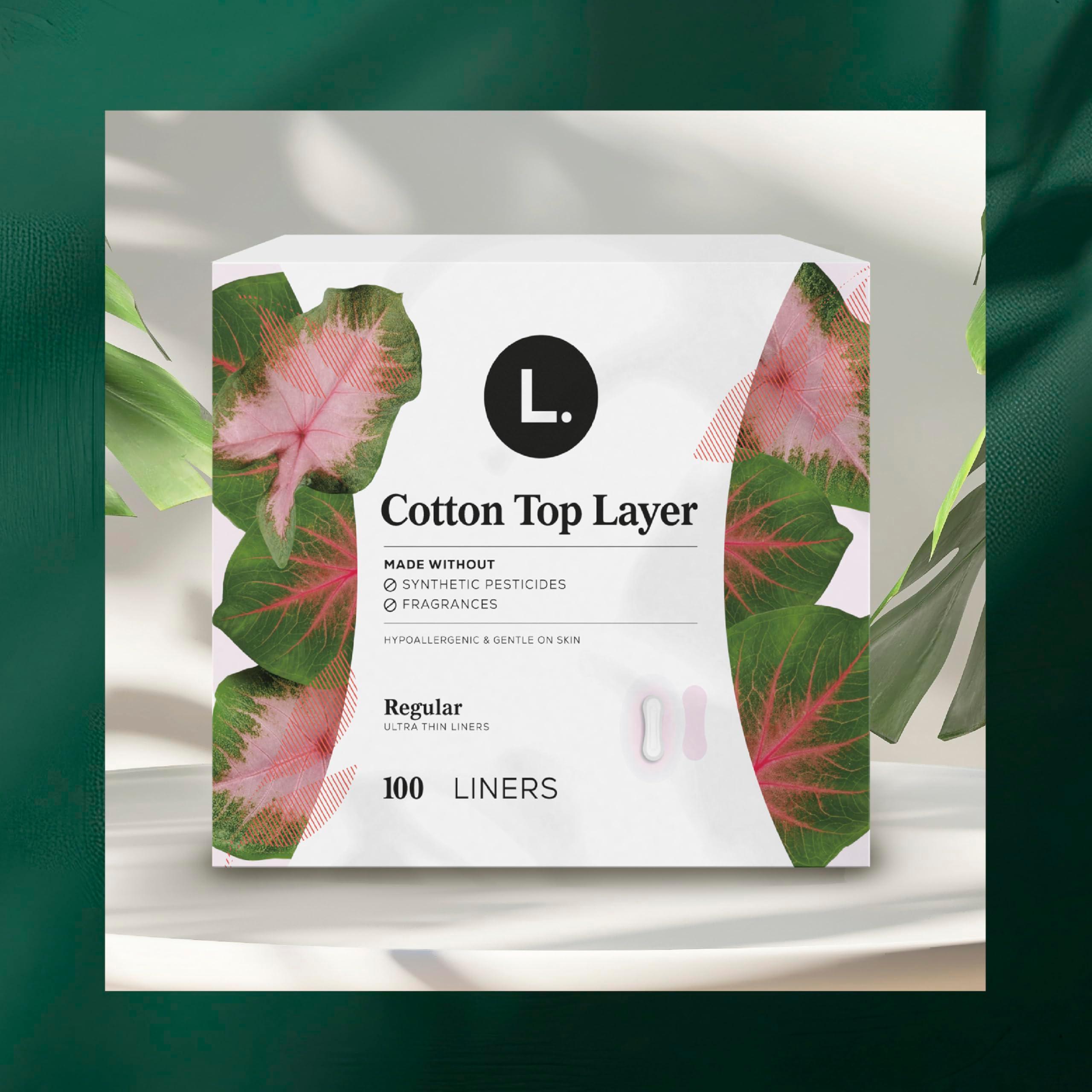 L. Ultra Thin Liners for Women, Regular Coverage, Cotton Top Layer, Unscented Pantiliners, 100 Count - Image 7