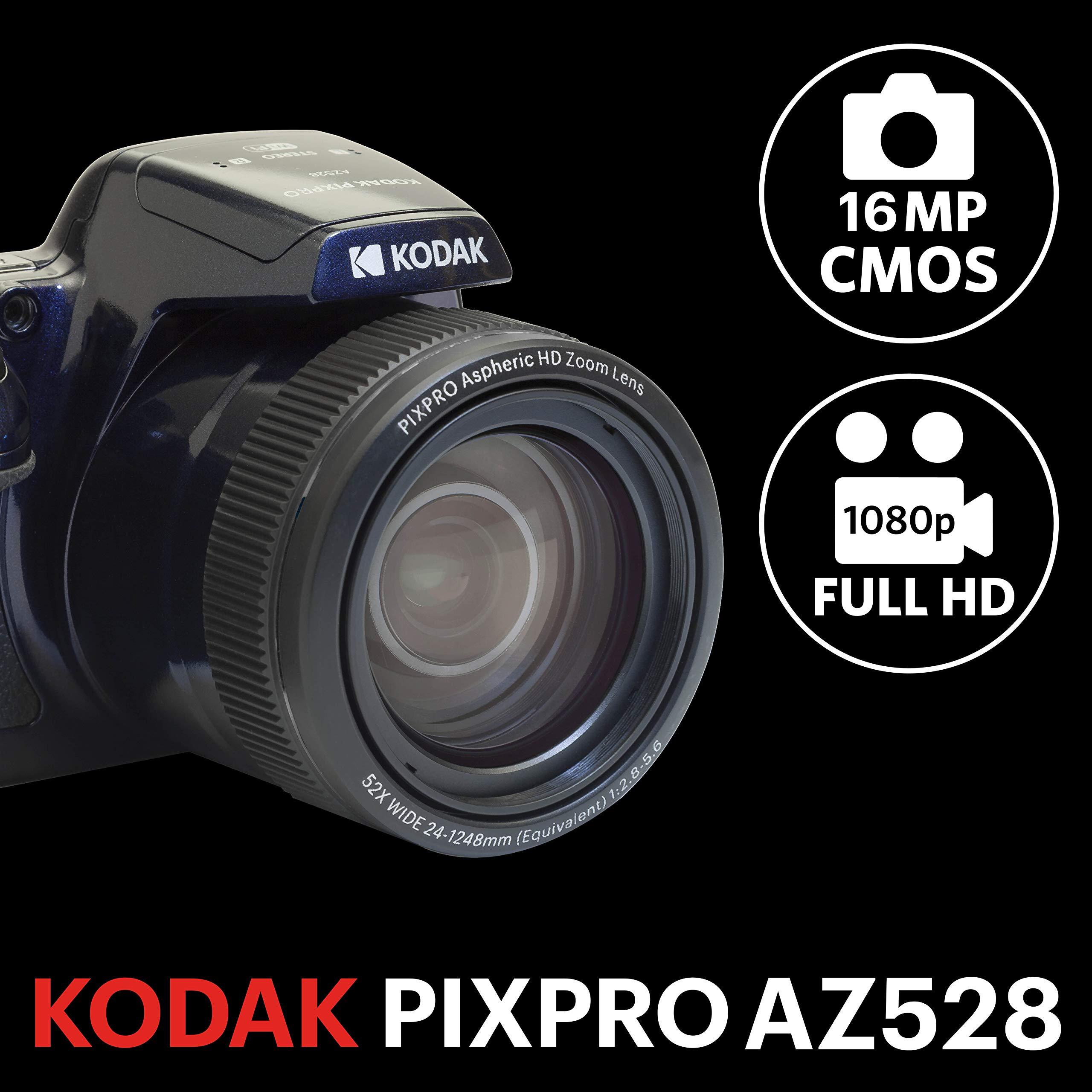 KODAK PIXPRO AZ528 Astro Zoom BSI-CMOS Bridge Digital Camera 16MP 52X 1080p Wi-Fi (Midnight Blue) - Image 2
