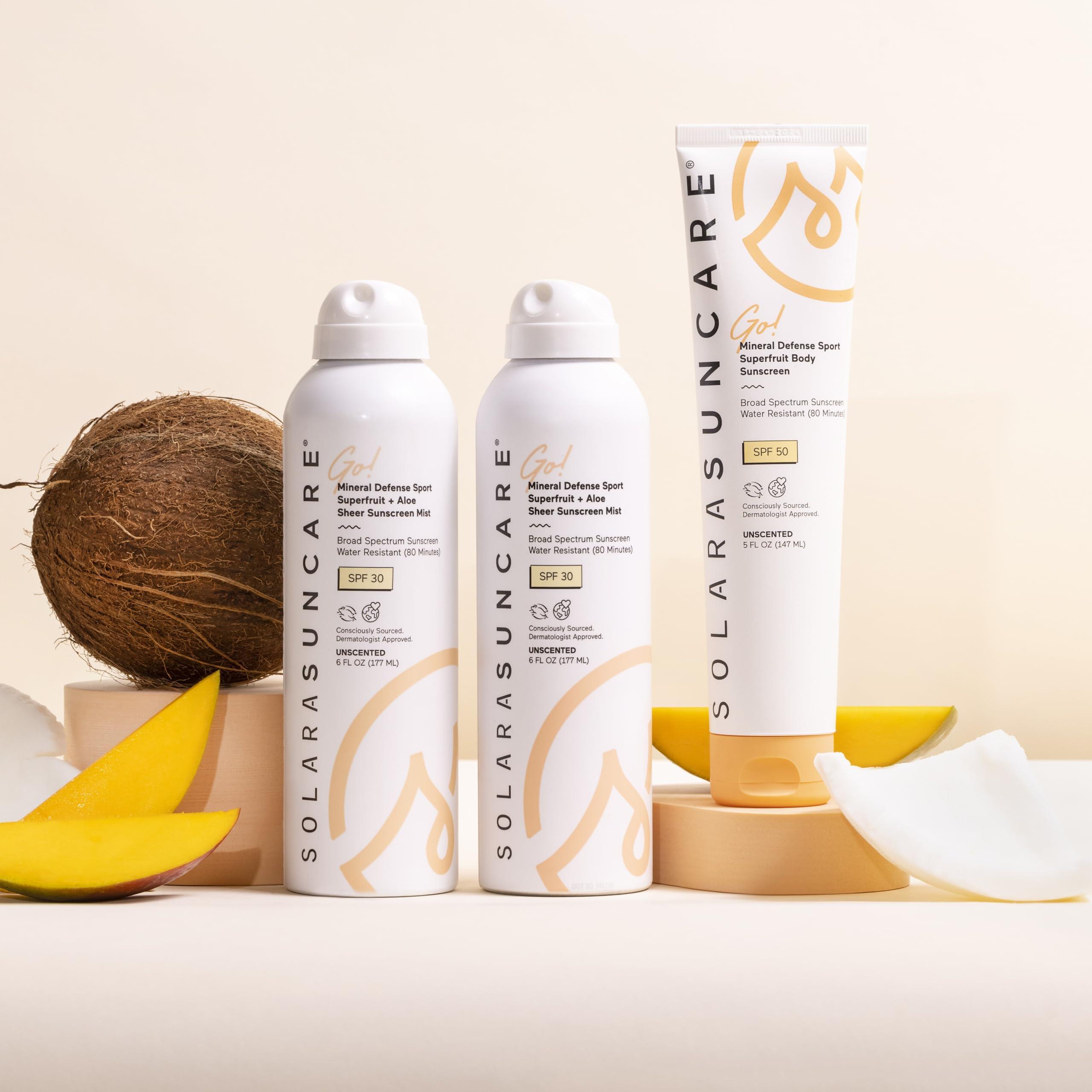 Solara Suncare - Go! Mineral Defense SPORT Superfruit Body Sunscreen, SPF 50 | EWG Verified, Vegan, Cruelty-Free, Reef-Friendly | Unscented, Sensitive Skin Safe, Water-Resistant (5 fl oz | 147 ml) - Image 7