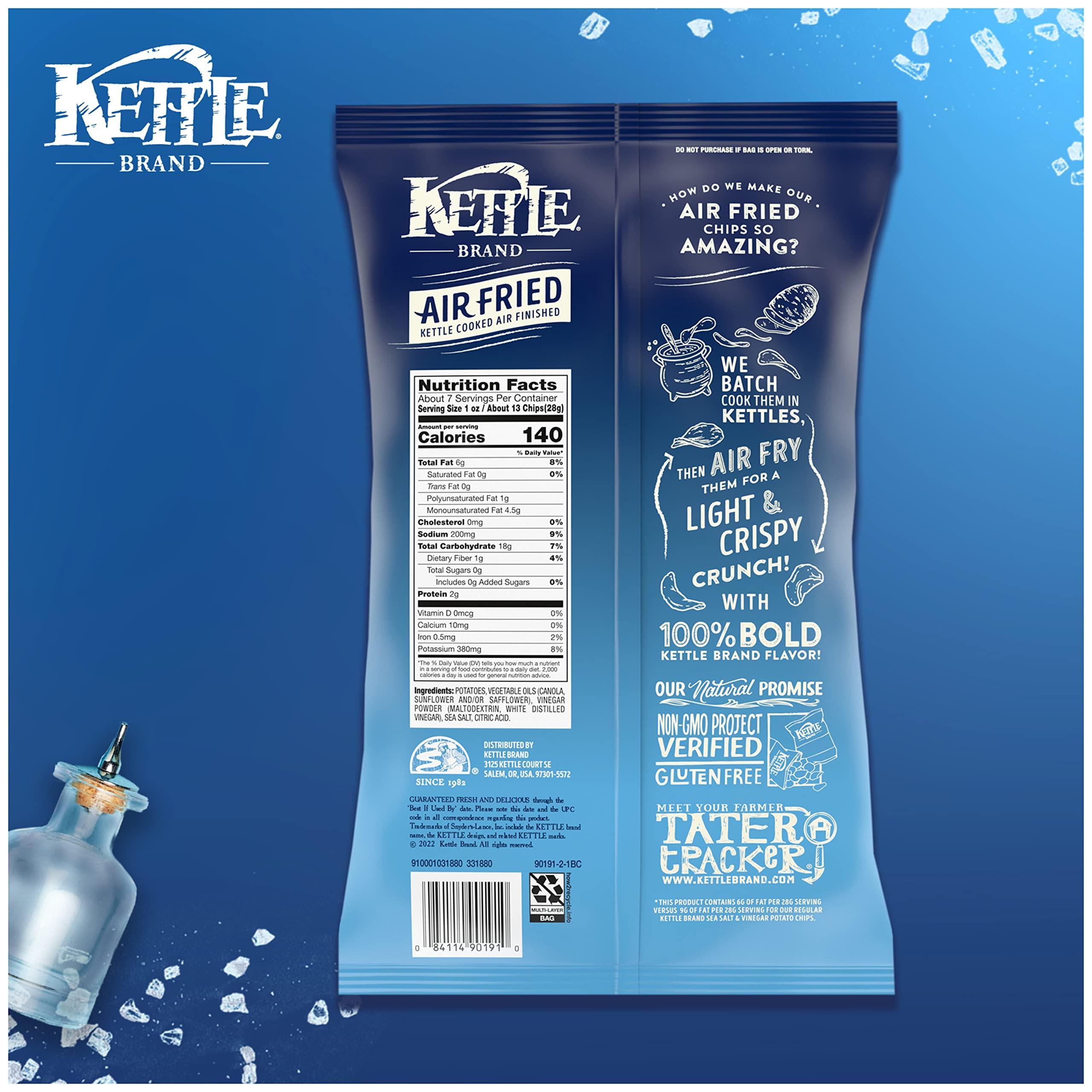 Kettle Brand Potato Chips, Air Fried Sea Salt & Vinegar Kettle Chips, 6.5 Oz Bag - Image 6